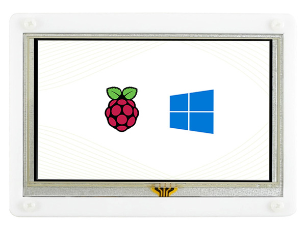 5-Zoll-Widerstandstouchscreen-LCD (B) mit Zweifarben-Gehäuse, 800×480, HDMI, stromsparend