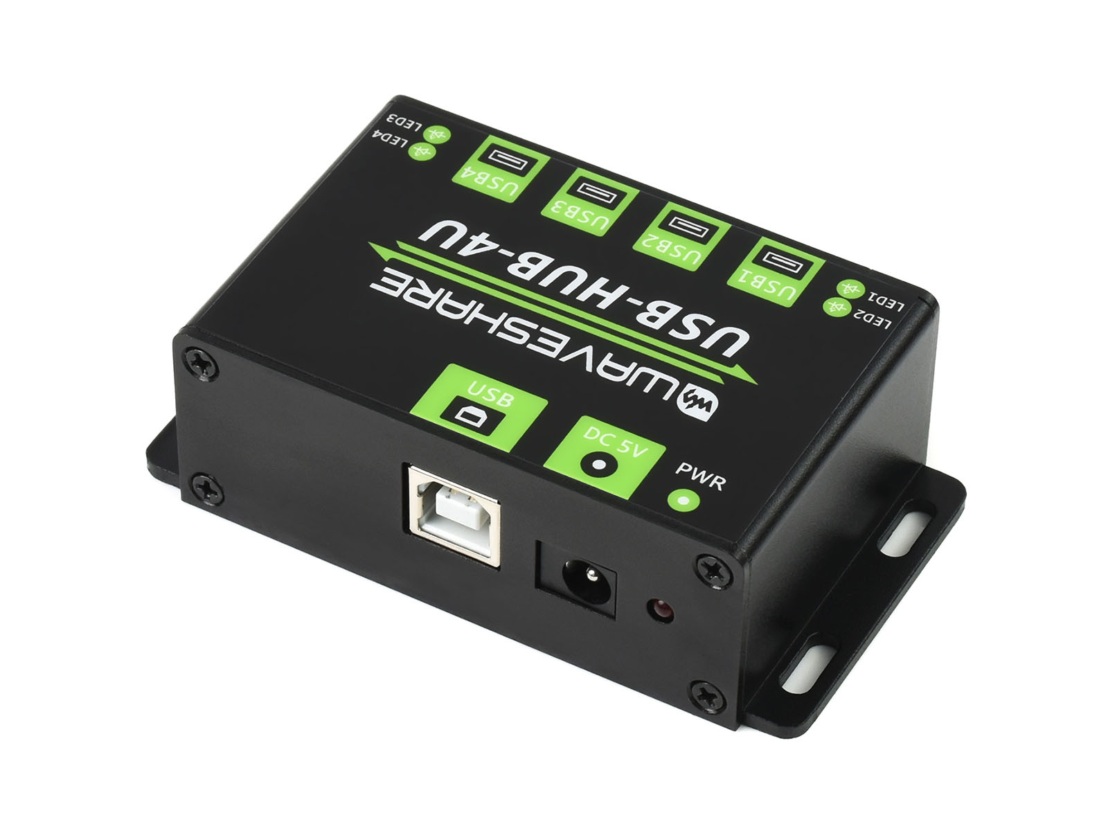 Industrieller USB-HUB, Erweiterung von 4x USB 2.0-Anschlüssen