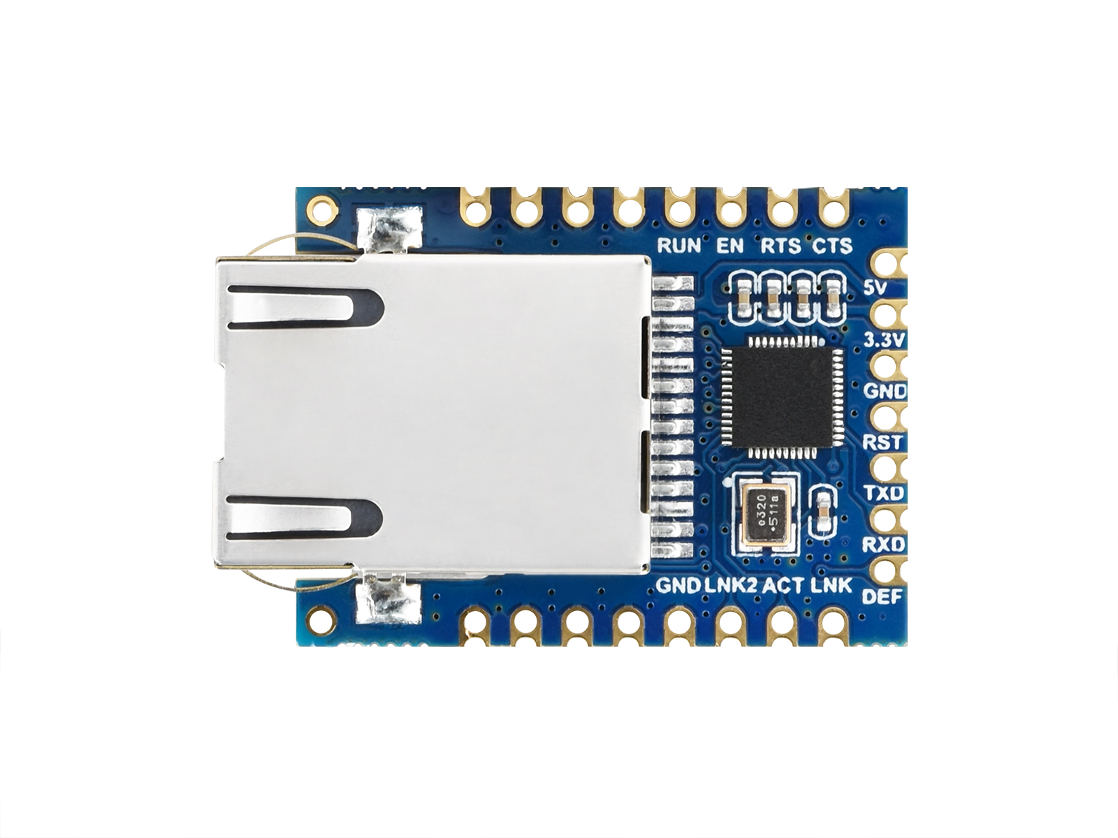 TTL UART zu Ethernet Mini-Modul, bestückte Löcher mit Immersionsgold-Design, hochintegrierte Verpackung