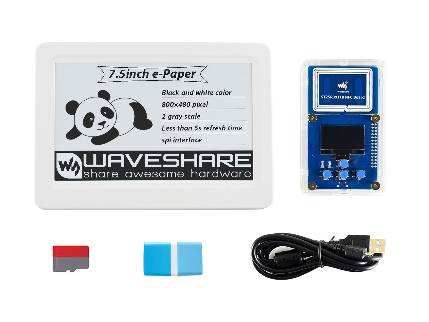 7,5-Zoll NFC-gestütztes e-Paper V2 Evaluierungs-Kit, kabellose Stromversorgung & Datenübertragung