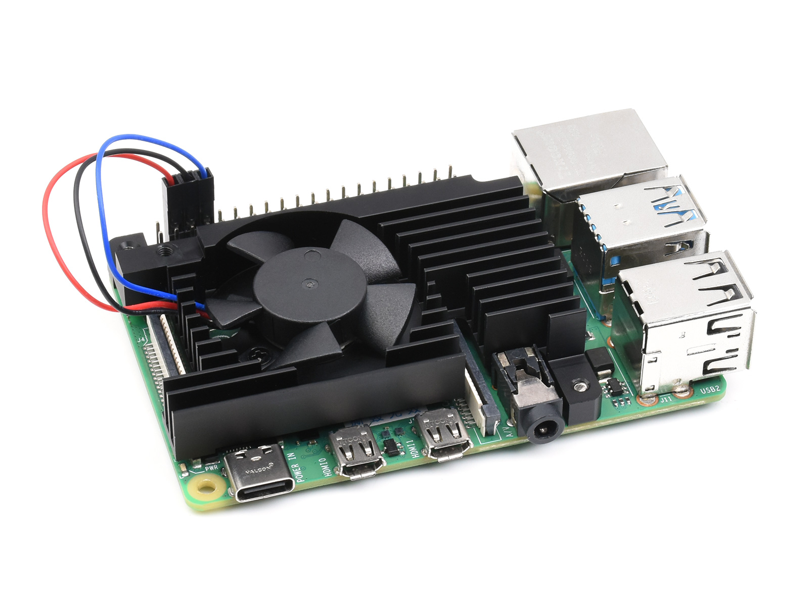 Dedizierter All-in-One-Aluminiumlegierung-Kühlventilator für Raspberry Pi 4B, PWM-Geschwindigkeitsregelung, bessere Kühlung