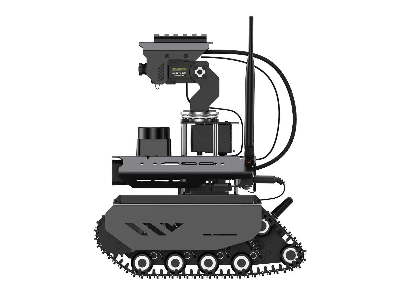 UGV Beast ROS 2 Open-Source Off-Road Tracked AI Robot für Jetson Orin Serie Board, Dual-Controller, 360° Flexibel Omnidirektional Pan-Tilt, Optional für Jetson Orin Nano 4GB Kit