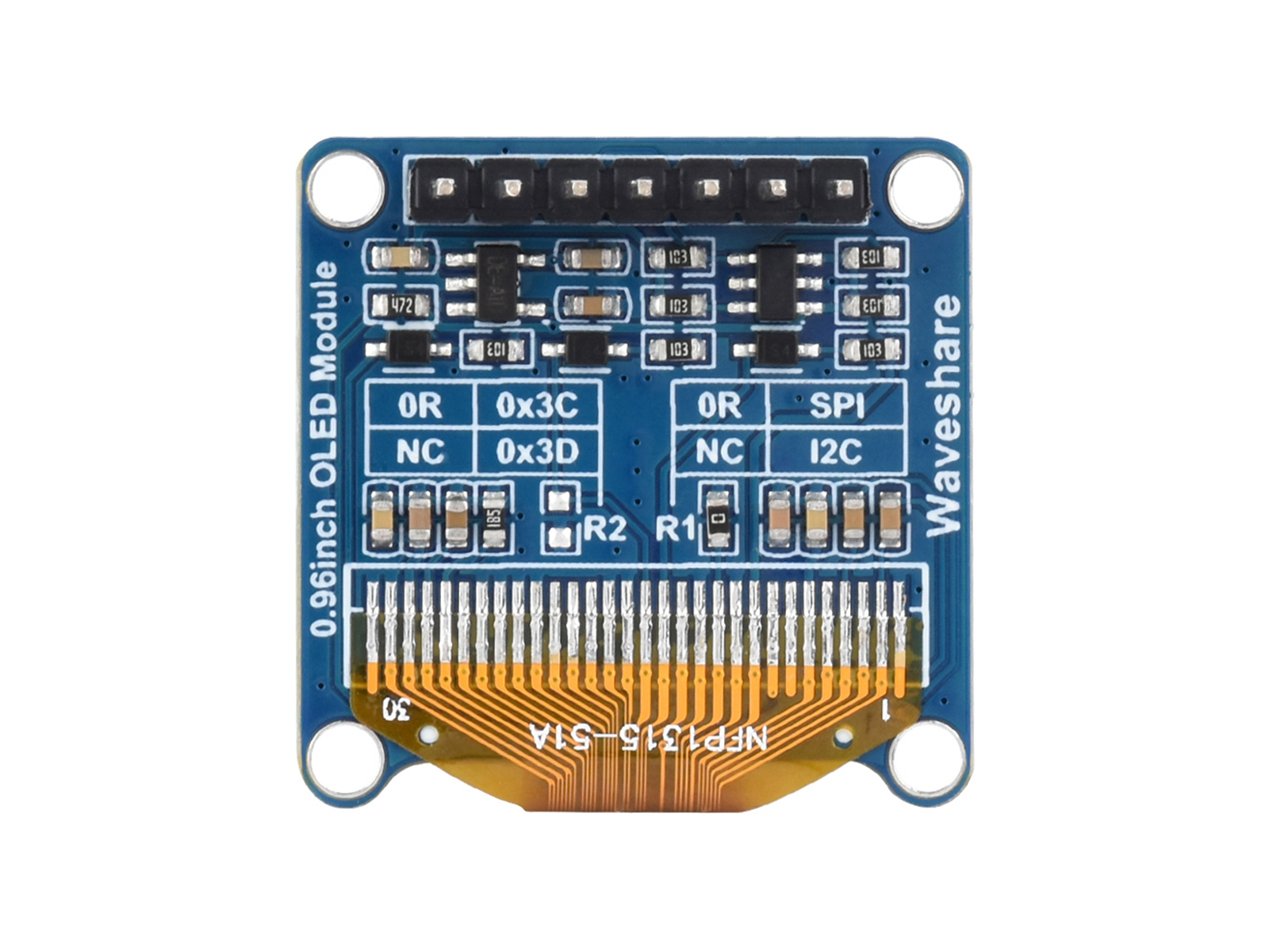 0,96-Zoll-OLED-Displaymodul, 128×64 Auflösung, SPI-/I2C-Kommunikation