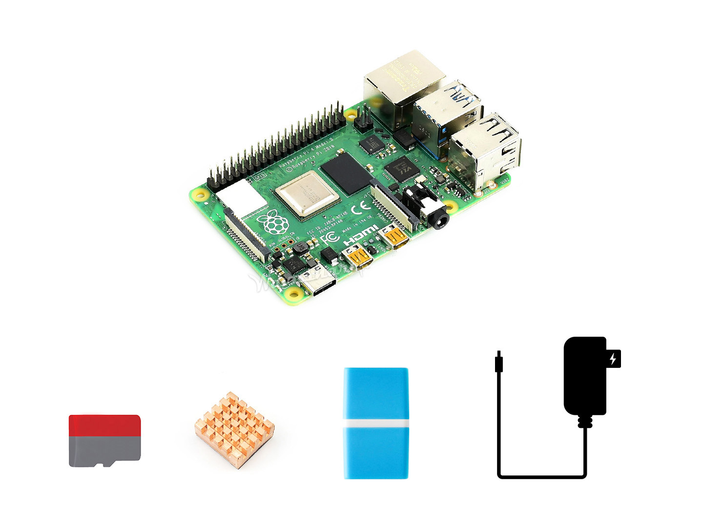 Raspberry Pi 4 Model B Starter-Kit, essentielle Teile