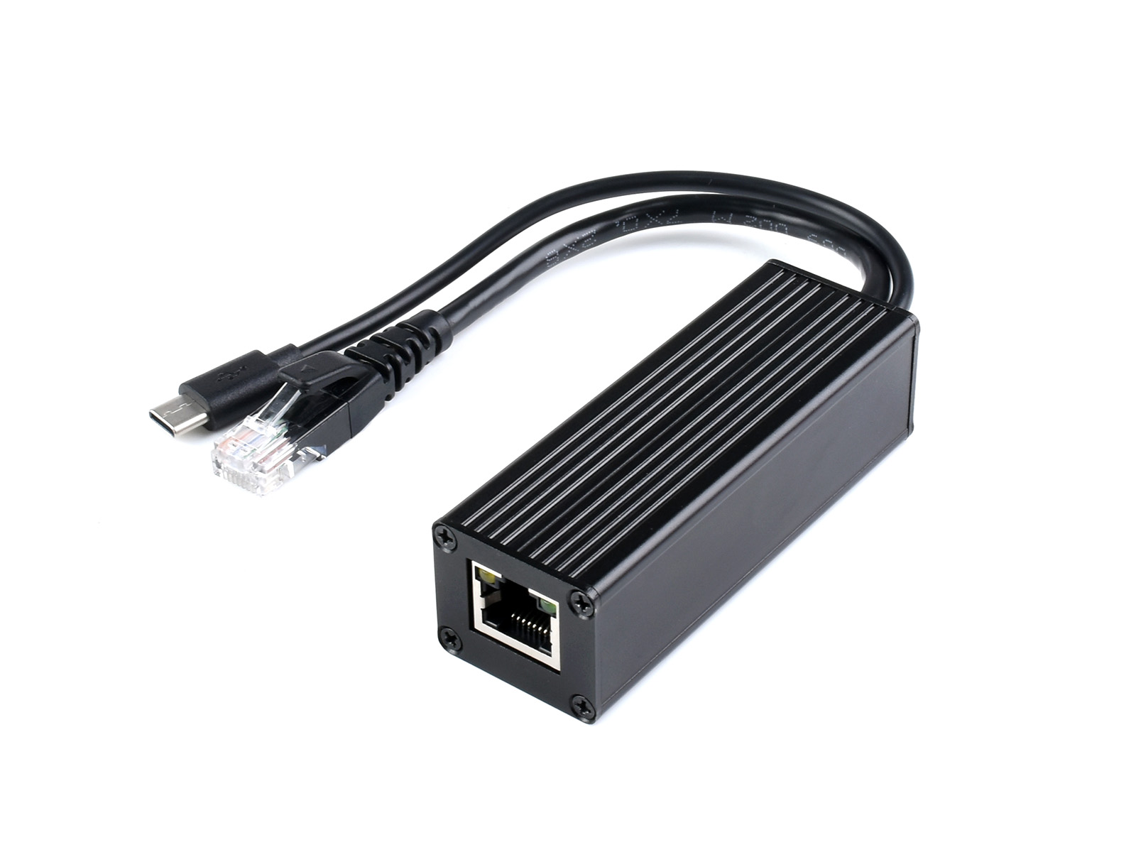 Industrieller Gigabit PoE Splitter, Metallgehäuseschutz, 5V 2.5A Type-C Ausgang