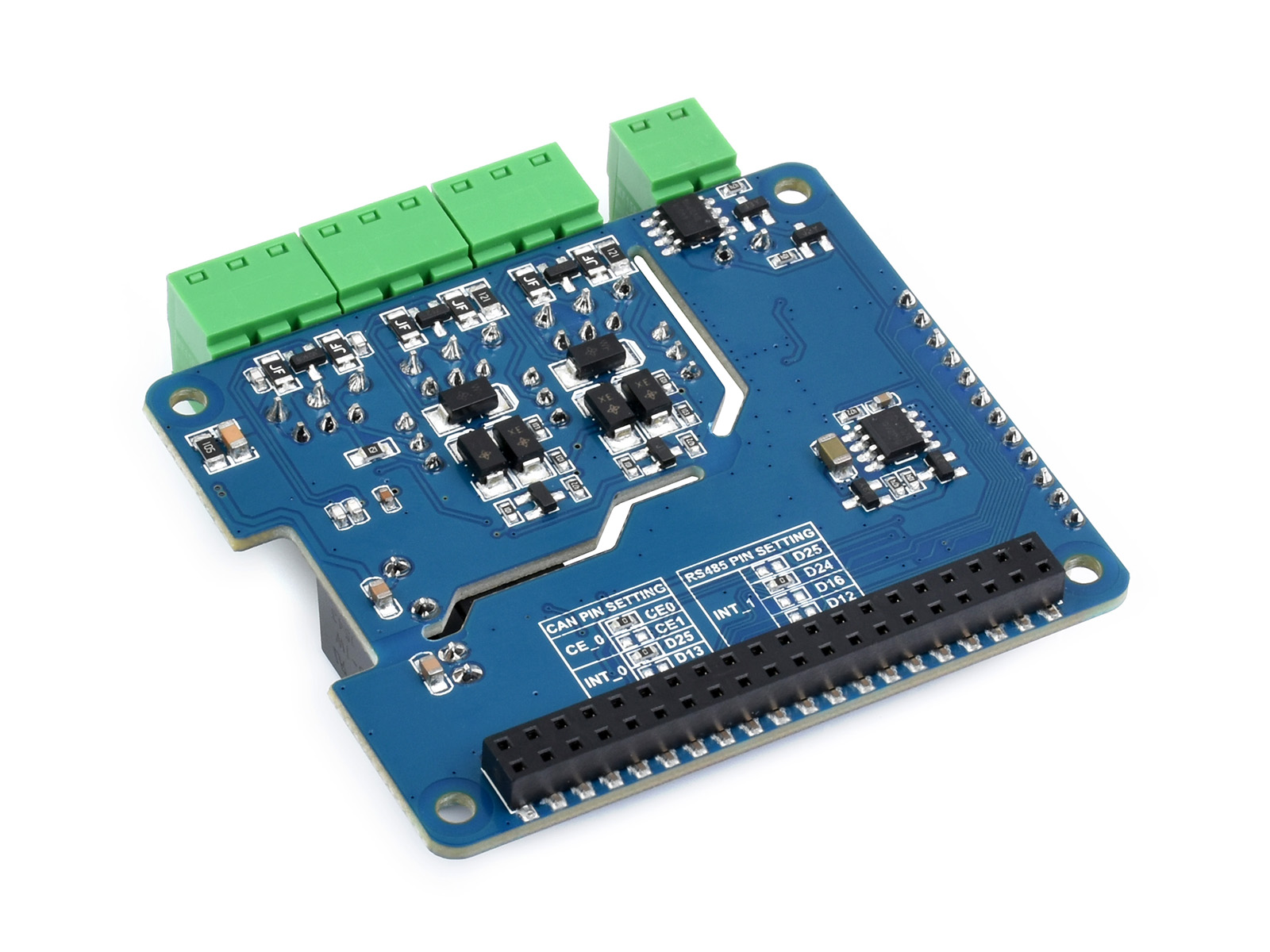 Isoliertes RS485 CAN HAT (B) für Raspberry Pi, 2-Kanal RS485 und 1-Kanal CAN, mit mehreren Schutzfunktionen