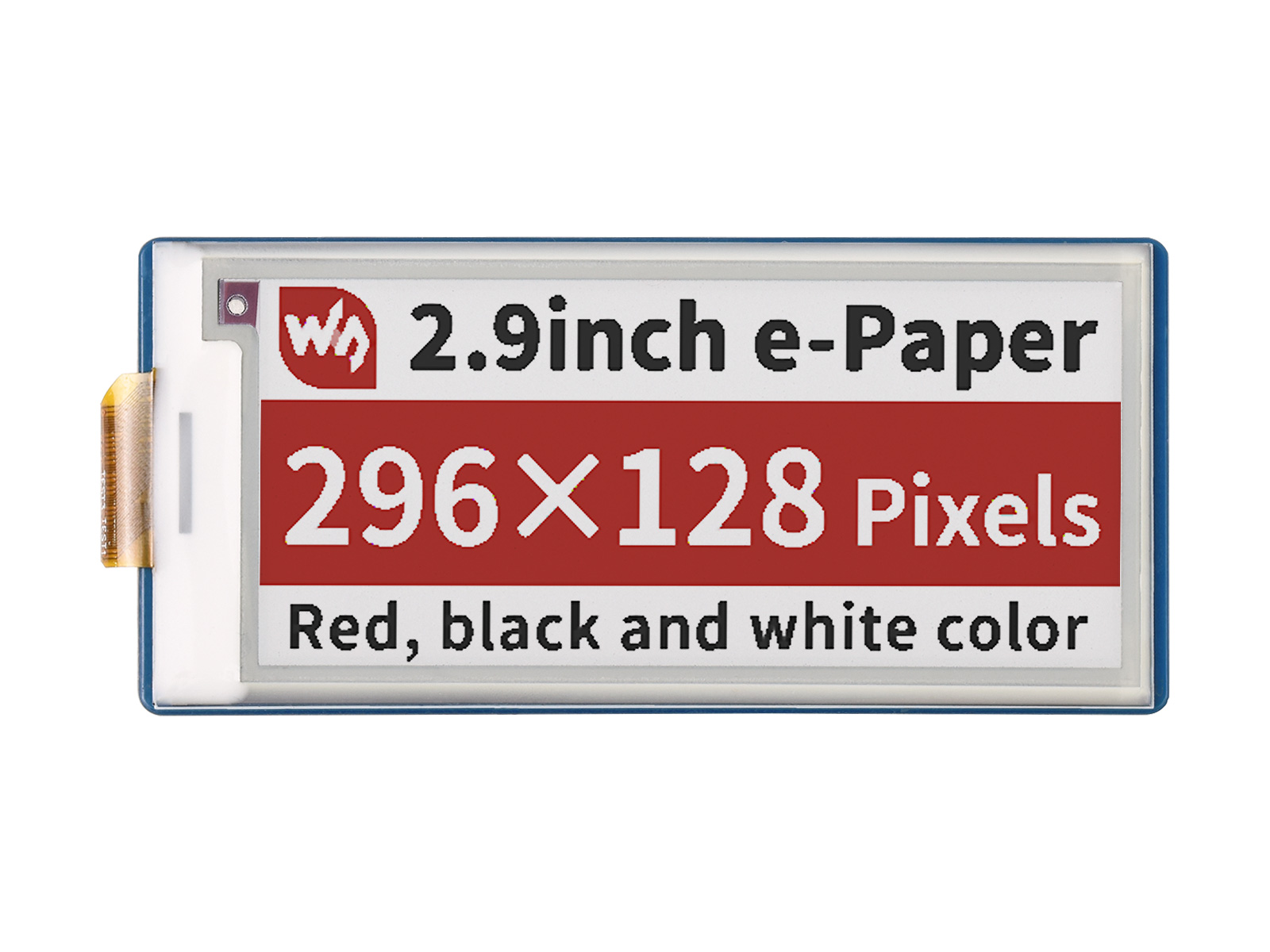 2,9-Zoll E-Paper E-Ink Displaymodul (B) für Raspberry Pi Pico, 296×128, Rot/Schwarz/Weiß, SPI