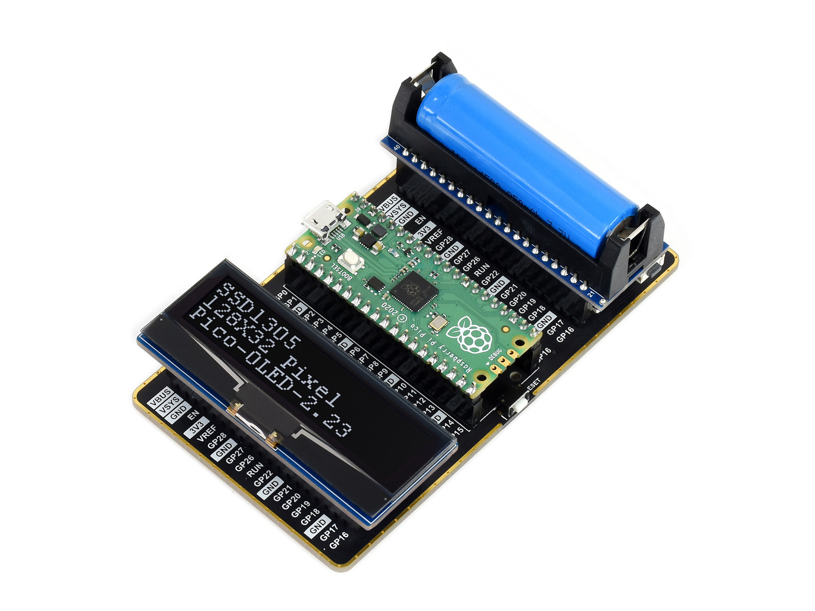 2,23-Zoll-OLED-Displaymodul für Raspberry Pi Pico, 128×32, SPI/I2C