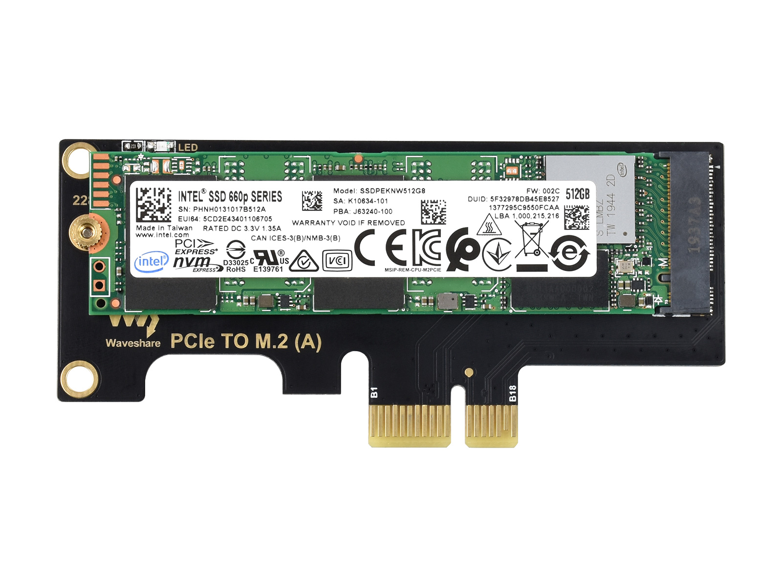 PCIe-zu-M.2-Adapter, unterstützt Raspberry Pi Compute Module 4