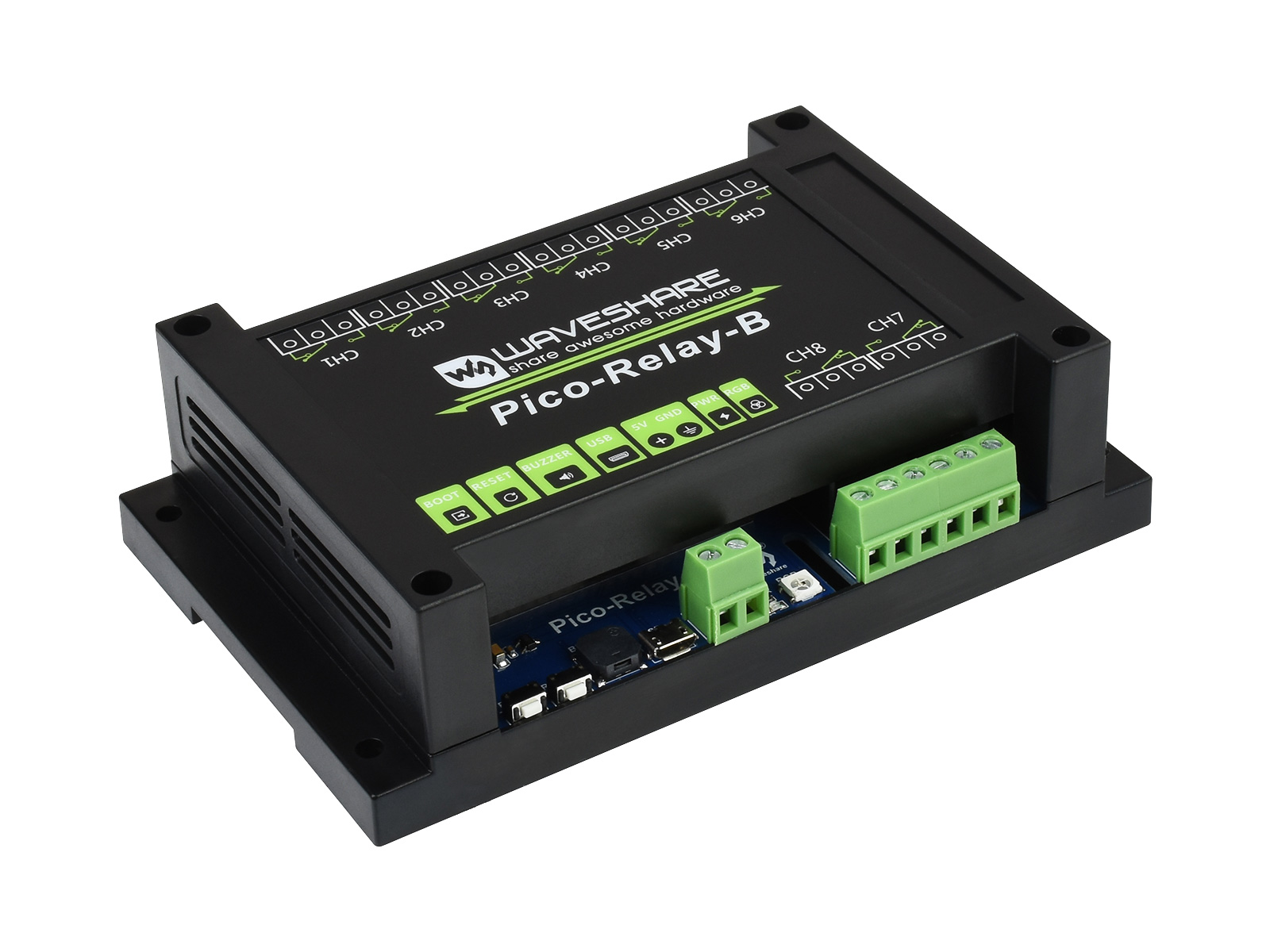 Industrielles 8-Kanal-Relaismodul für Raspberry Pi Pico, mit Mehrfachschutz