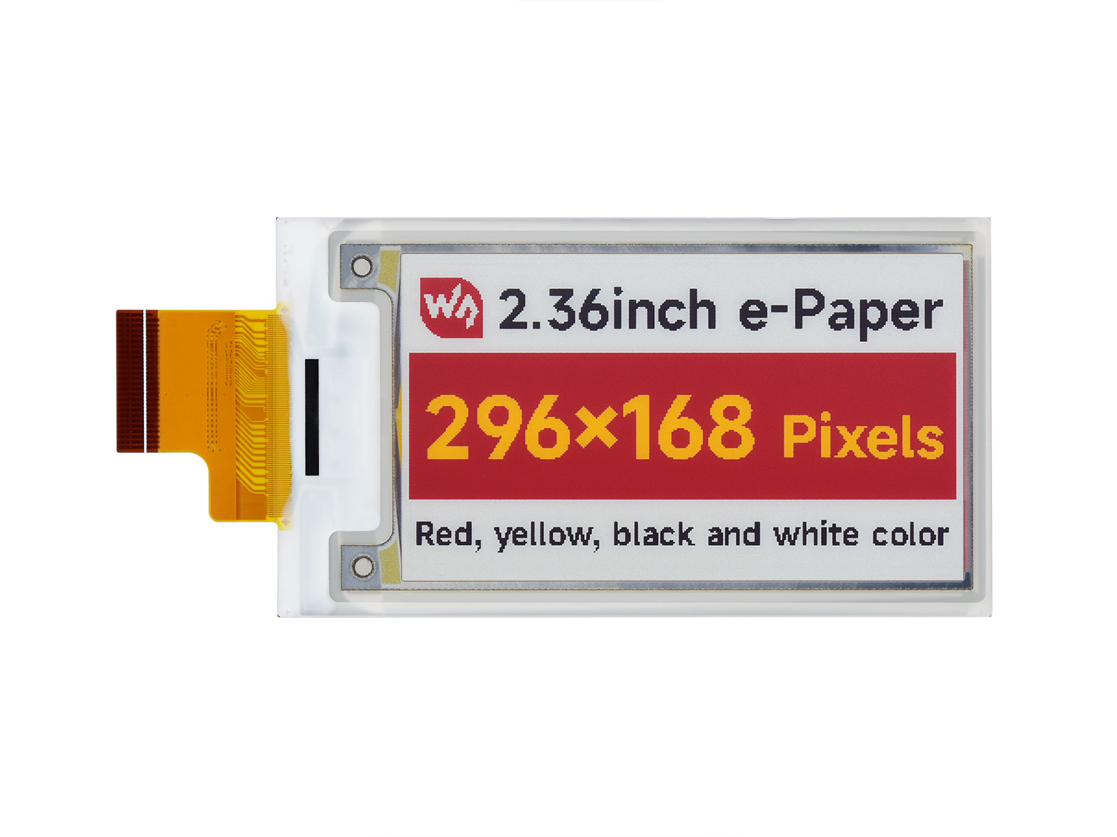 2,36-Zoll E-Paper (G) Rohdisplay, 296 × 168, Rot/Gelb/Schwarz/Weiß