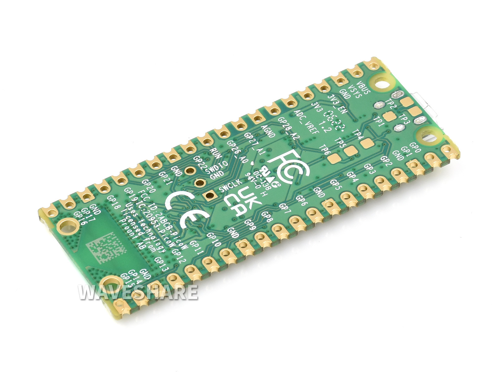 Raspberry Pi Pico WH Mikrocontroller-Board, mit integriertem WLAN, basierend auf dem offiziellen RP2040 Dual-Core-Prozessor