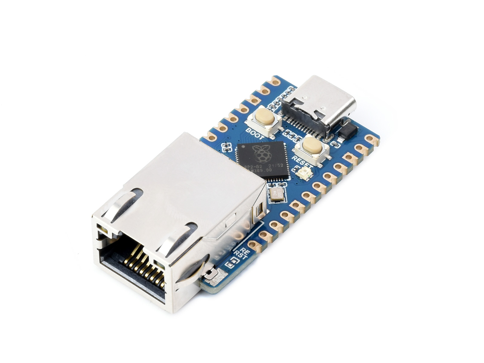 Waveshare RP2040-ETH Mini-Entwicklungsboard, RP2040 Ethernet-Port-Modul, basierend auf dem offiziellen RP2040 Dual-Core-Prozessor