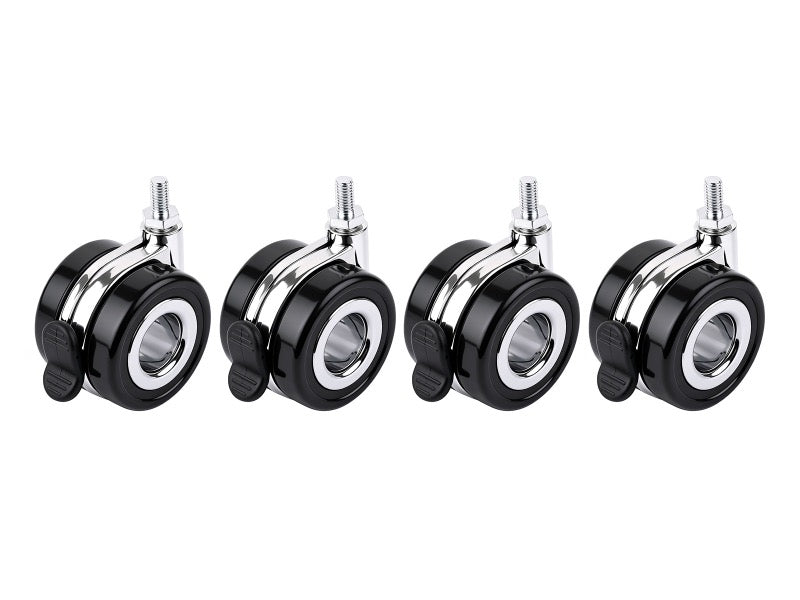 HomeRack 2,5-Zoll-(60-mm)-Lenkrollen-Set mit Bremse, 4 Rollen, M8-Gewinde, 65 kg pro Rolle