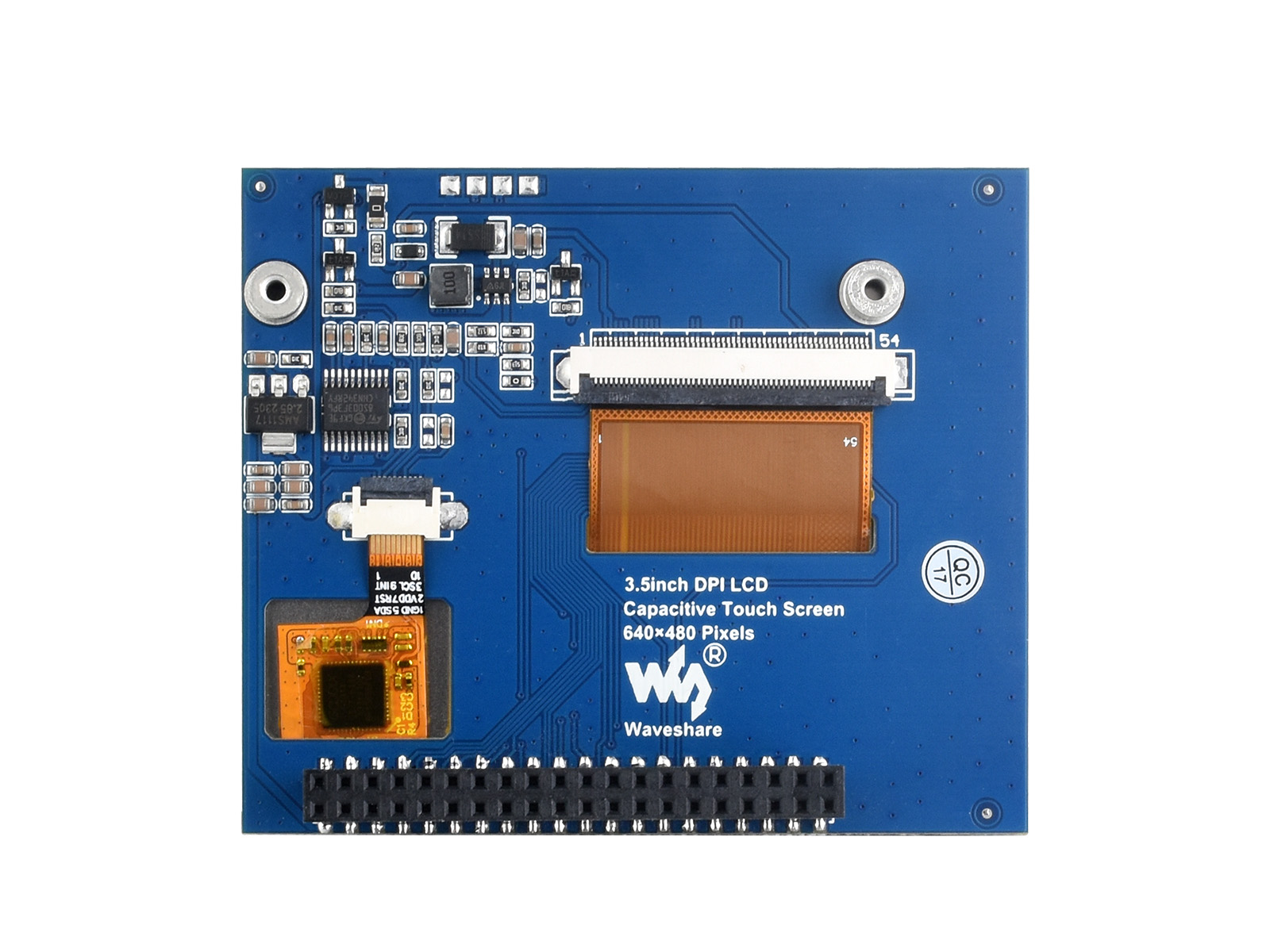 3,5-Zoll kapazitiver Touchscreen-LCD für Raspberry Pi, 640×480, DPI, IPS, gehärtete Glasabdeckung, stromsparend