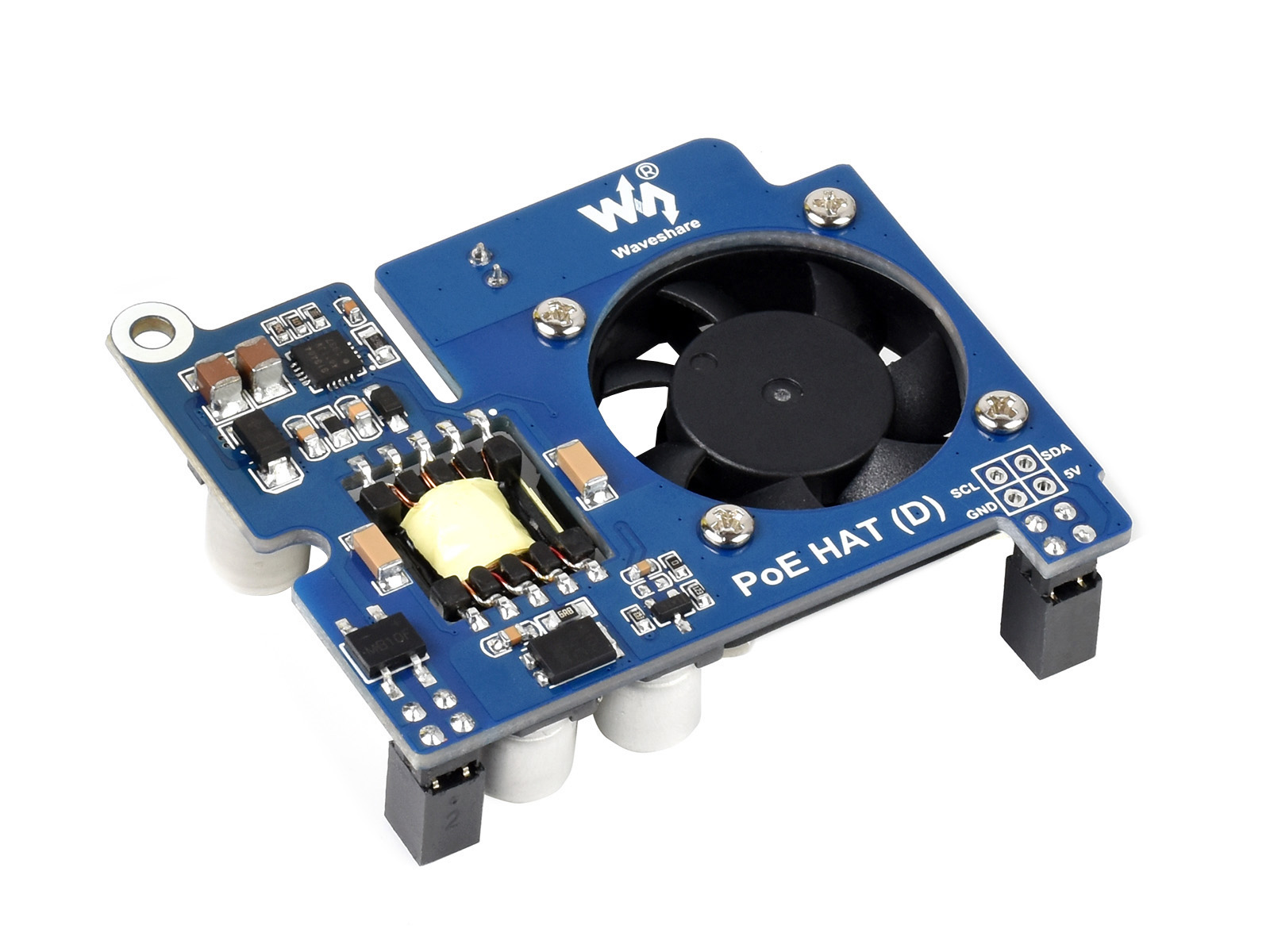 Power over Ethernet HAT (D) für Raspberry Pi 3B+/4B, 802.3af-konform, kompatibel mit offiziellem Gehäuse