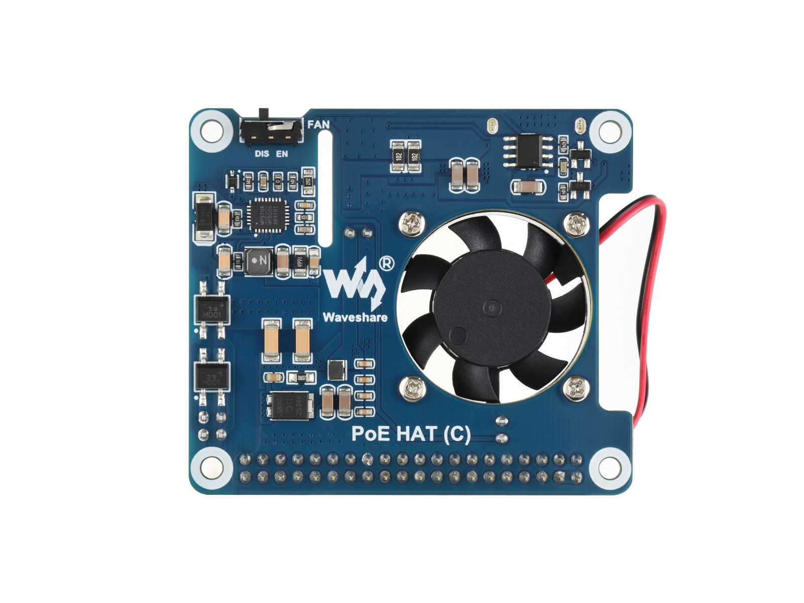 Power over Ethernet HAT (C) für Raspberry Pi 3B+/4B, 802.3af/at-konform
