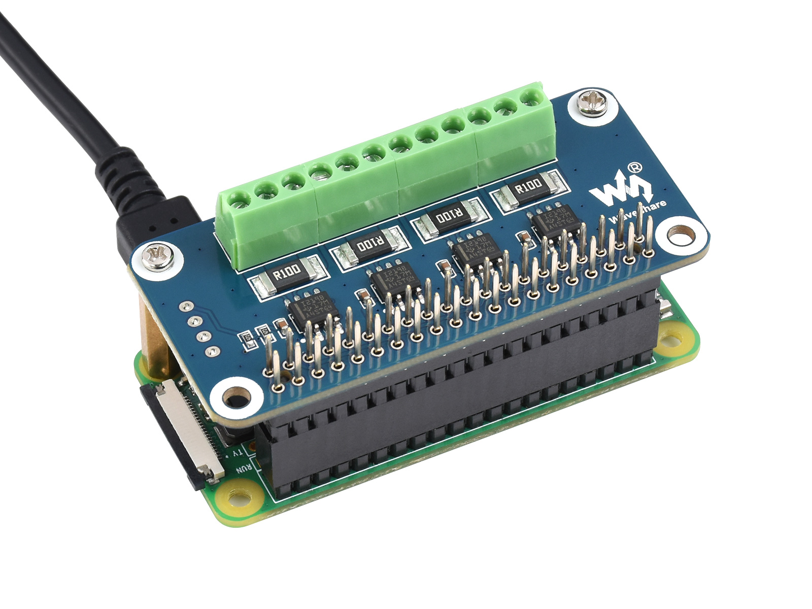 4-Kanal-Strom-/Spannungs-/Leistungsüberwachungs-HAT für Raspberry Pi, I2C/SMBus
