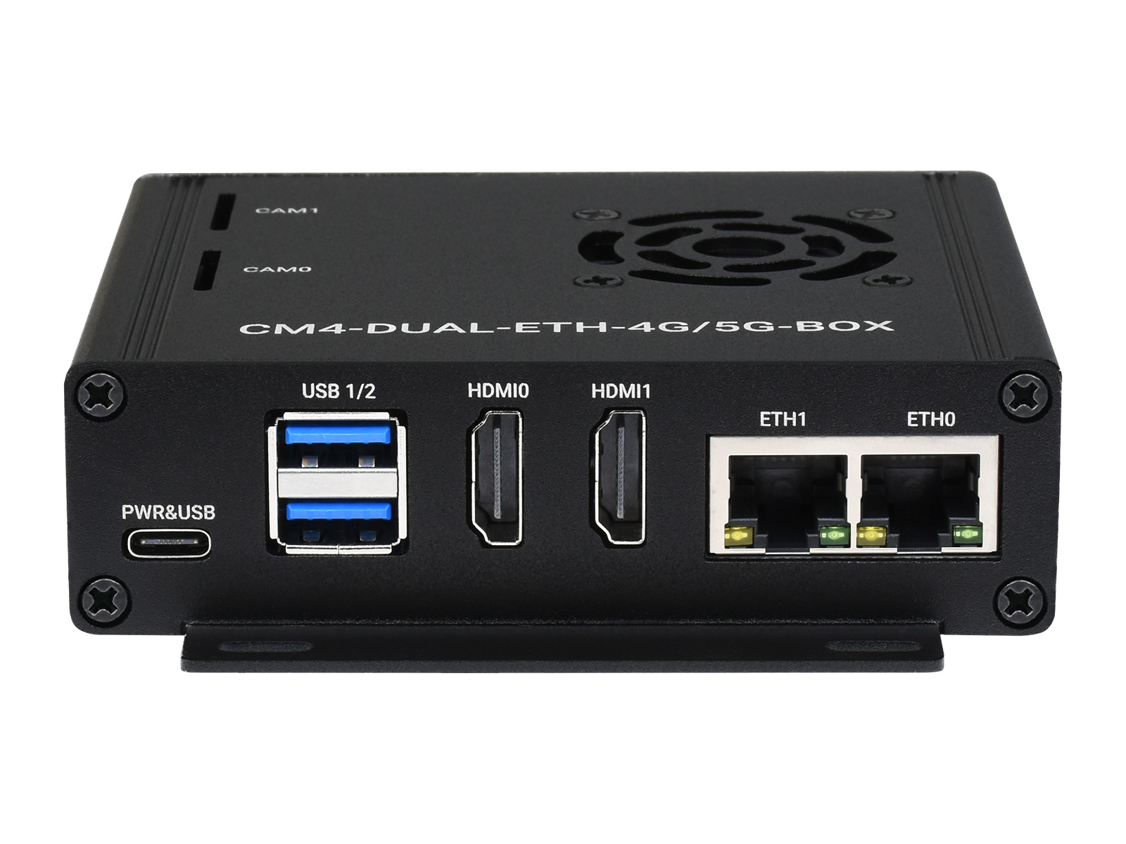 Dual-Gigabit-Ethernet-5G/4G-Minicomputer auf Basis des Raspberry Pi Compute Module 4 (NICHT enthalten), Metallgehäuse, mit Lüfter
