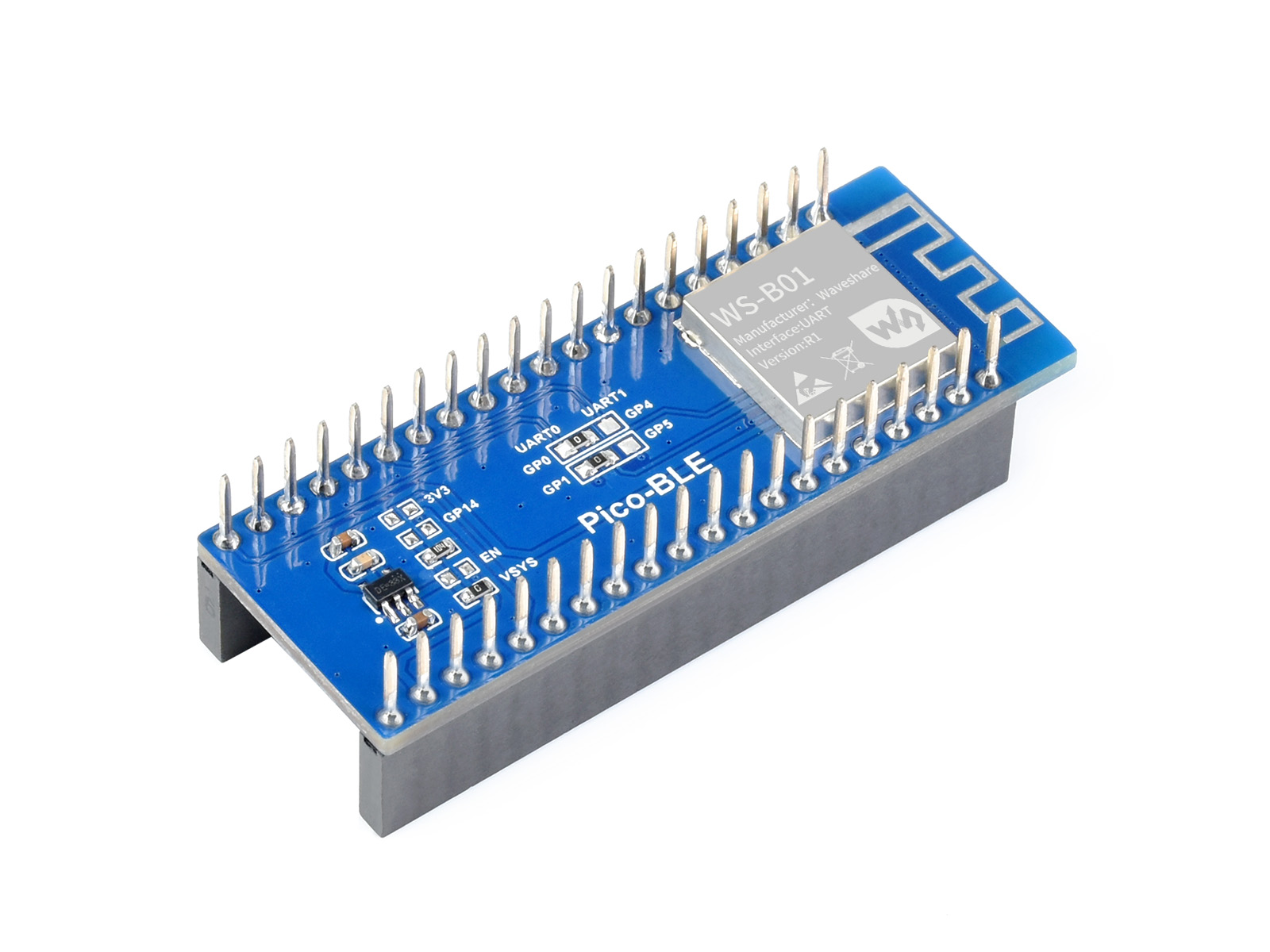 Dual-Mode-Bluetoothmodul für Raspberry Pi Pico, SPP / BLE, Bluetooth 5.1