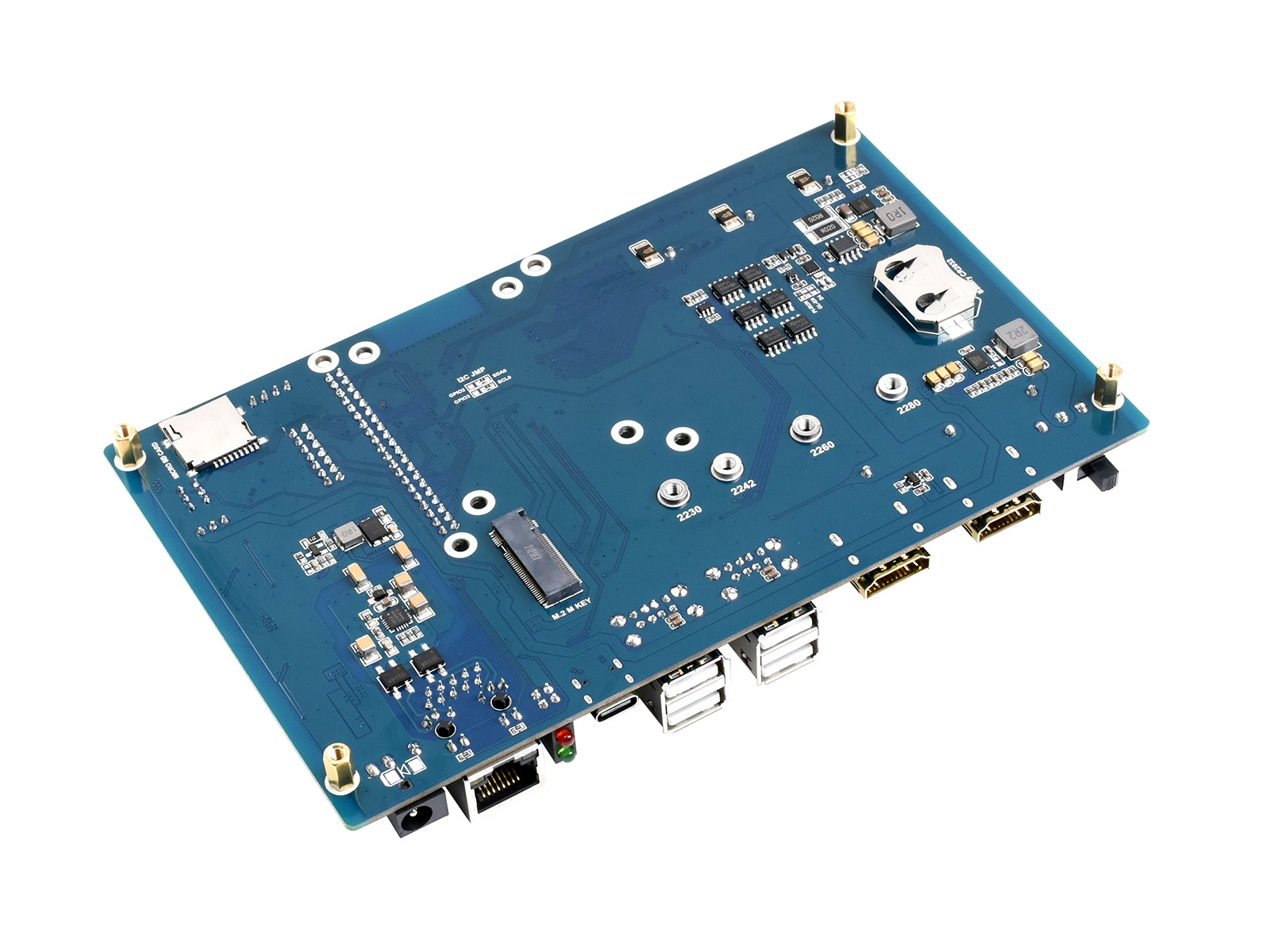 PoE-UPS-Hauptplatine/Mini-Computer, entwickelt für Raspberry Pi Compute Module 4, Gigabit-Ethernet, Dual-HDMI, Quad-USB 2.0
