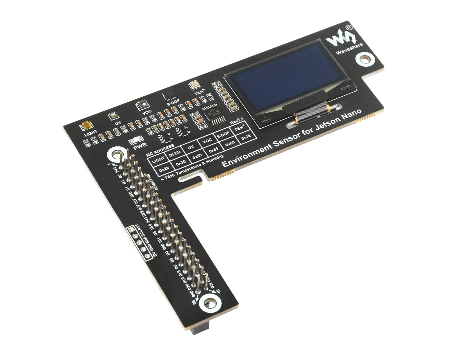 Umweltsensorenmodul für Jetson Nano, I2C-Bus, mit 1,3-Zoll-OLED-Display