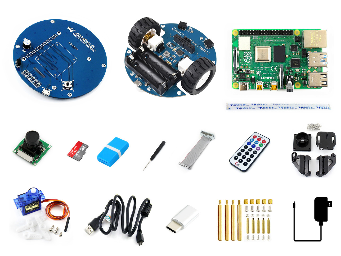AlphaBot2 Video-Smart-Roboter, angetrieben von Raspberry Pi 4