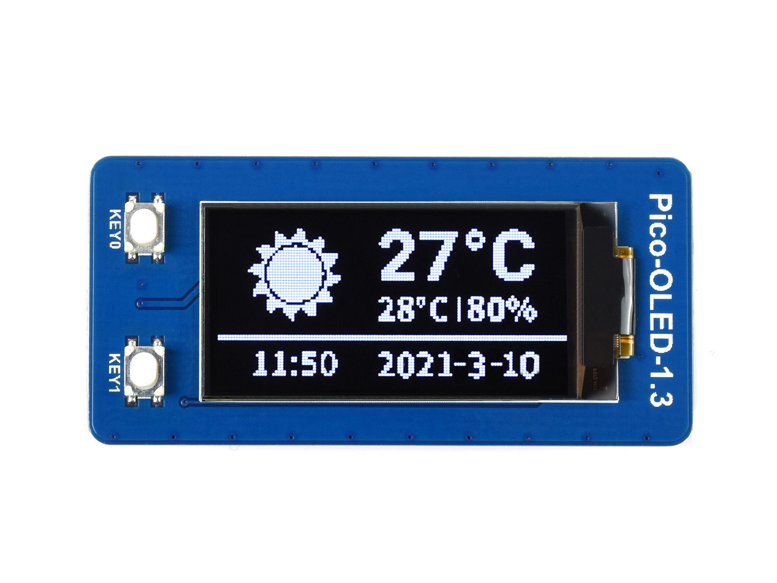 1,3-Zoll-OLED-Displaymodul für Raspberry Pi Pico, 64×128, SPI/I2C