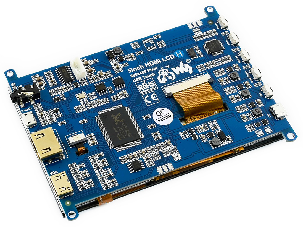 5-Zoll kapazitiver Touchscreen-LCD (H), 800×480, HDMI, Unterstützung verschiedener Systeme