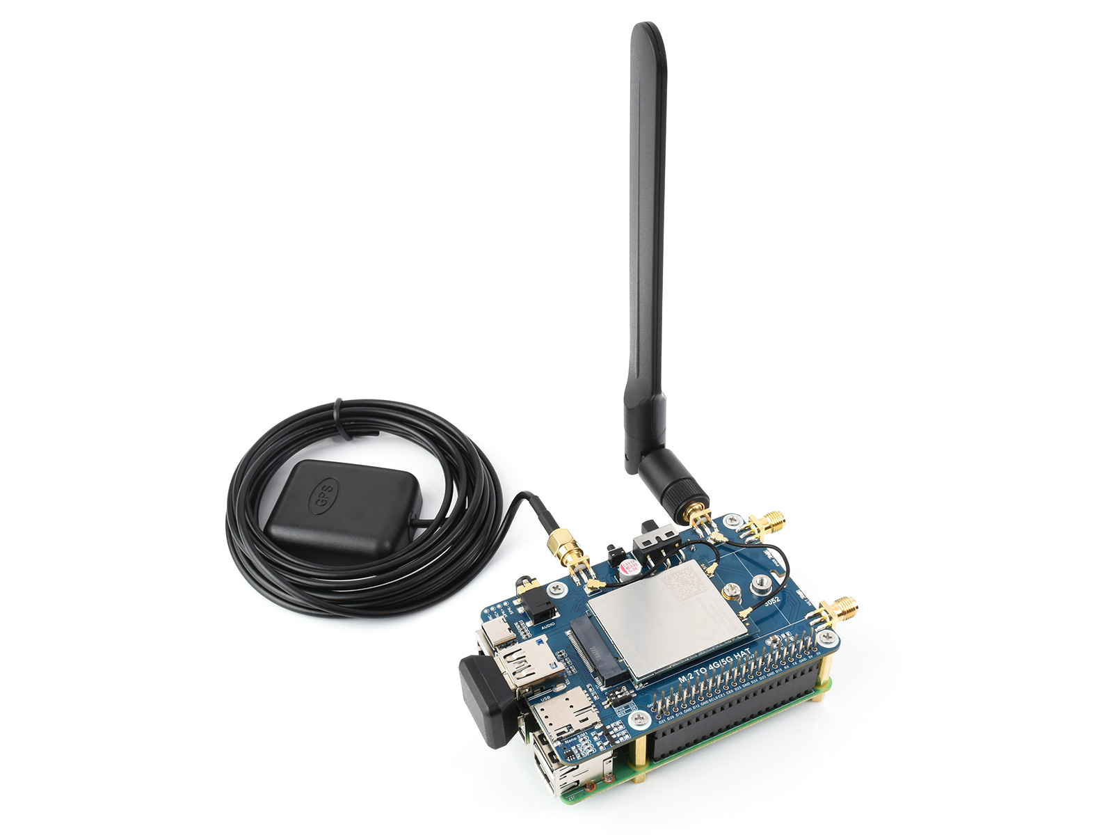 Raspberry Pi LTE Cat 6 Kommunikation HAT, LTE-A Global Multi-Band, GNSS-Positionierung, inklusive EM060K-GL Modul