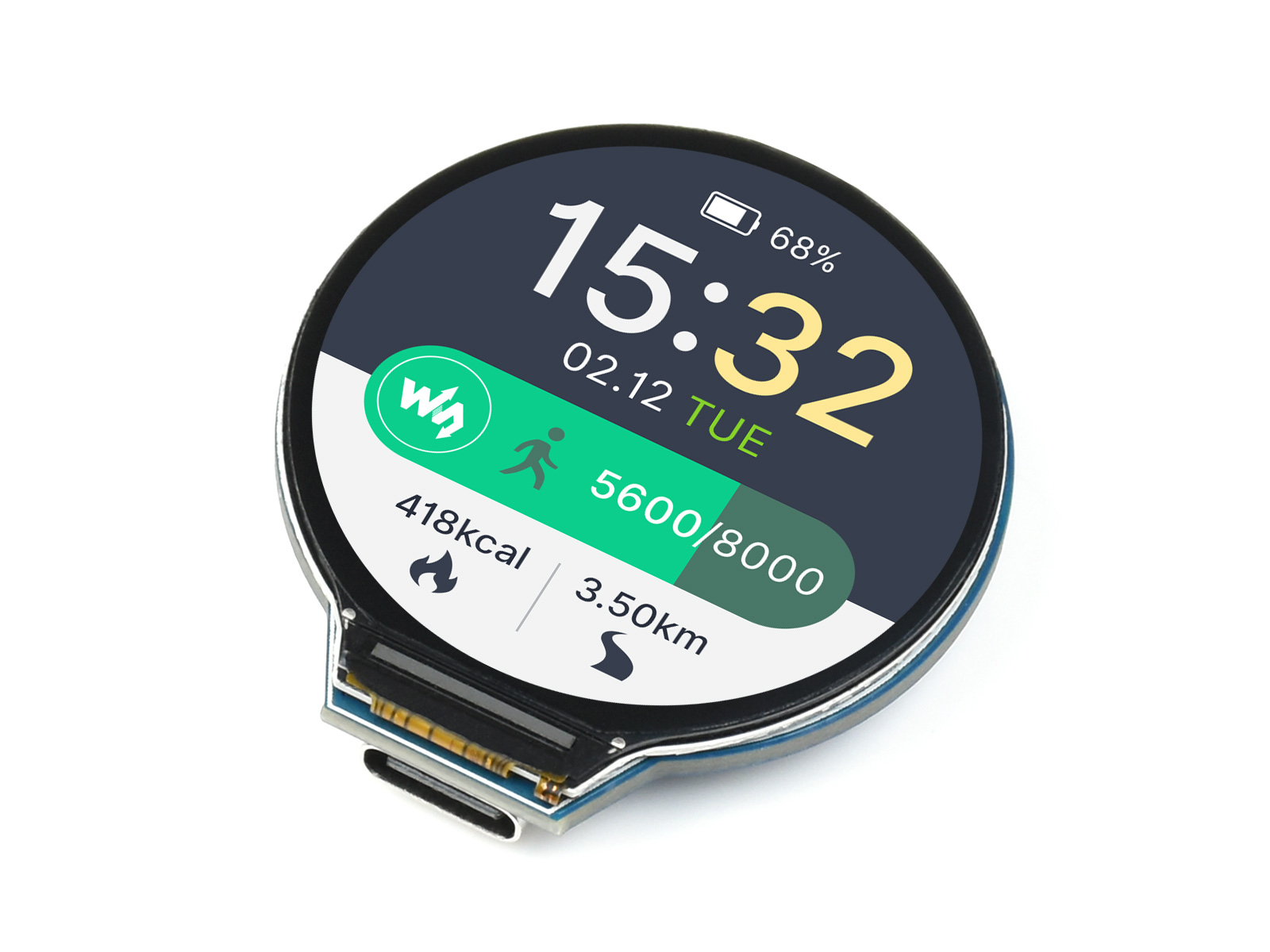 RP2040 MCU-Board, mit 1,28-Zoll-Rund-LCD, Beschleunigungssensor und Gyroskop-Sensor