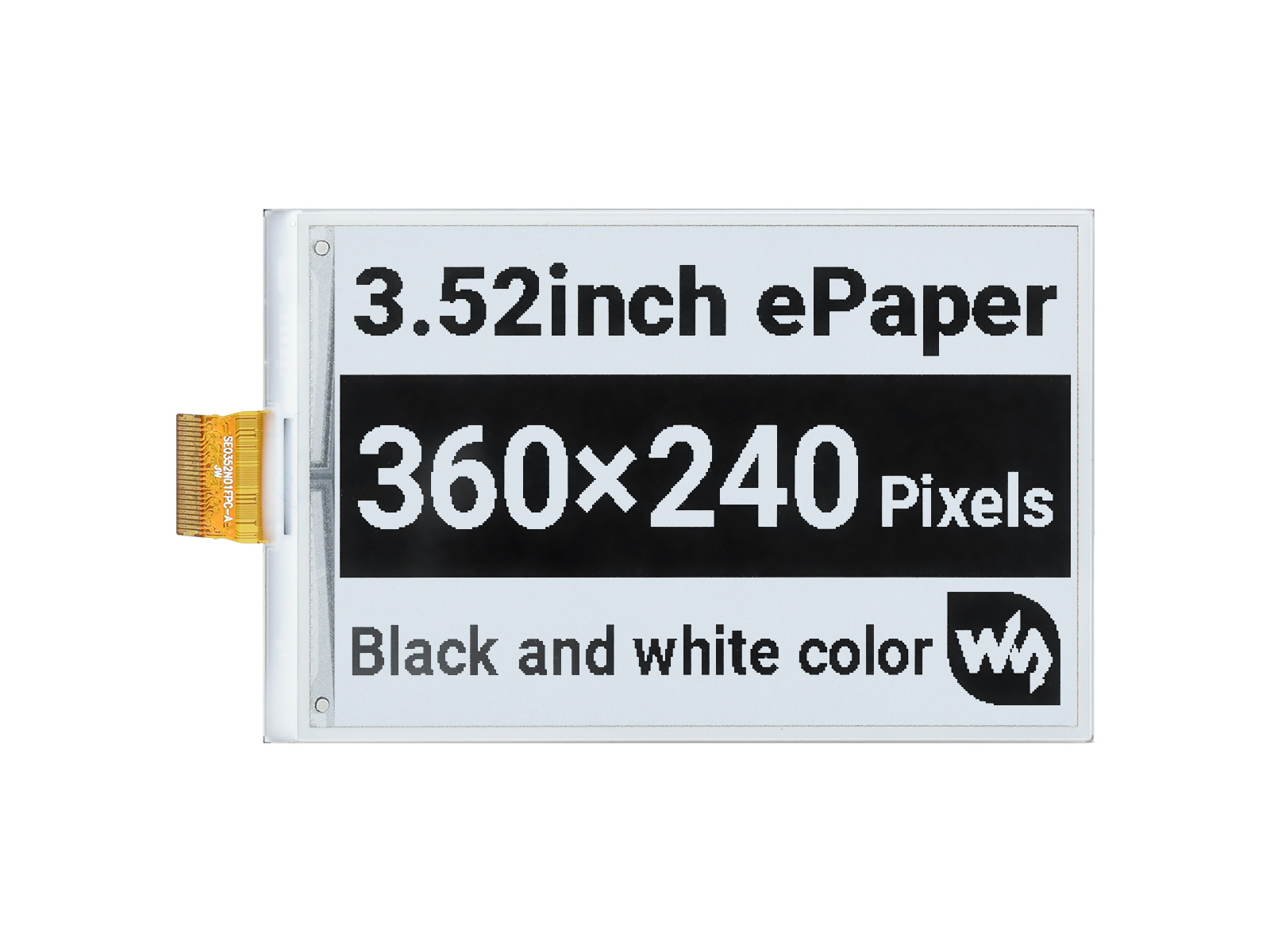 3,52-Zoll-e-Paper-Rohdisplay, 360 × 240, SPI-Schnittstelle