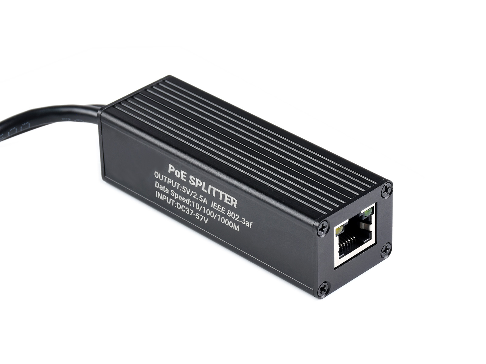 Industrieller Gigabit PoE Splitter, Metallgehäuseschutz, 5V 2.5A Type-C Ausgang