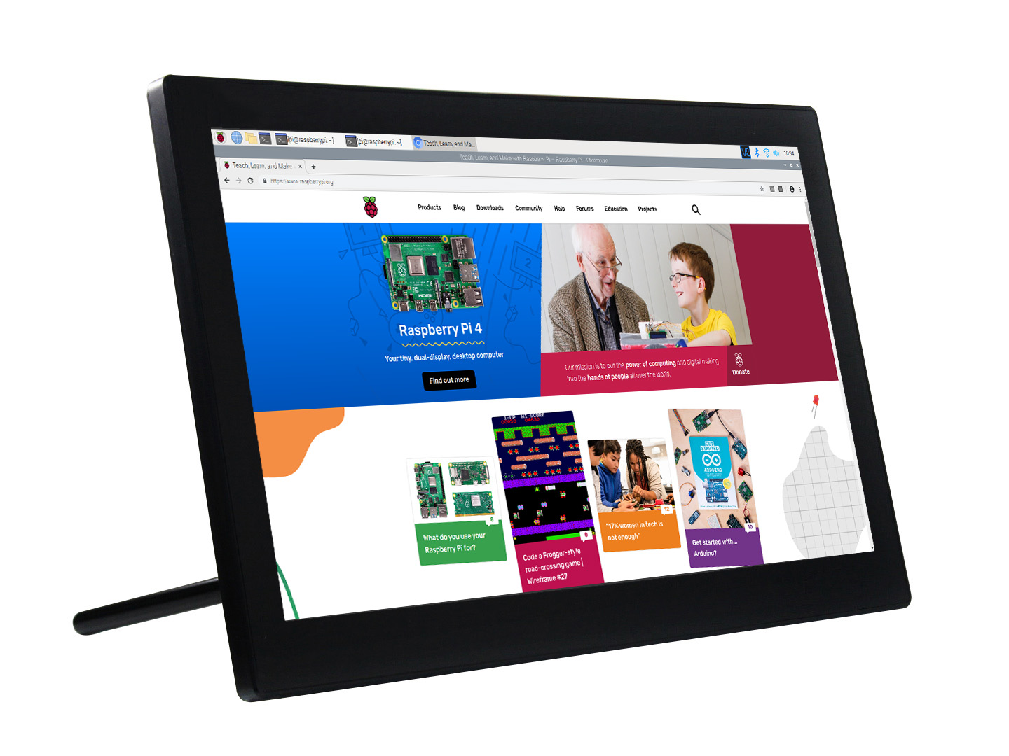 13,3-Zoll-Minicomputer mit Raspberry Pi 3A+ und HD-Touchscreen