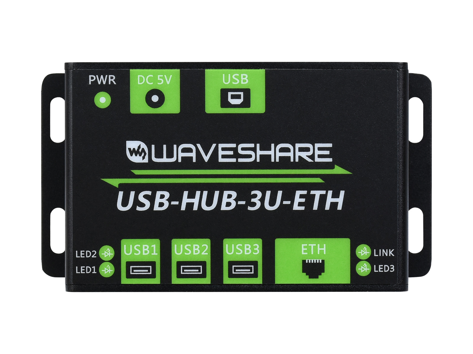 Industrieller Multifunktionaler USB-HUB, Erweiterung um 3x USB-Anschlüsse + 100M Ethernet-Anschluss