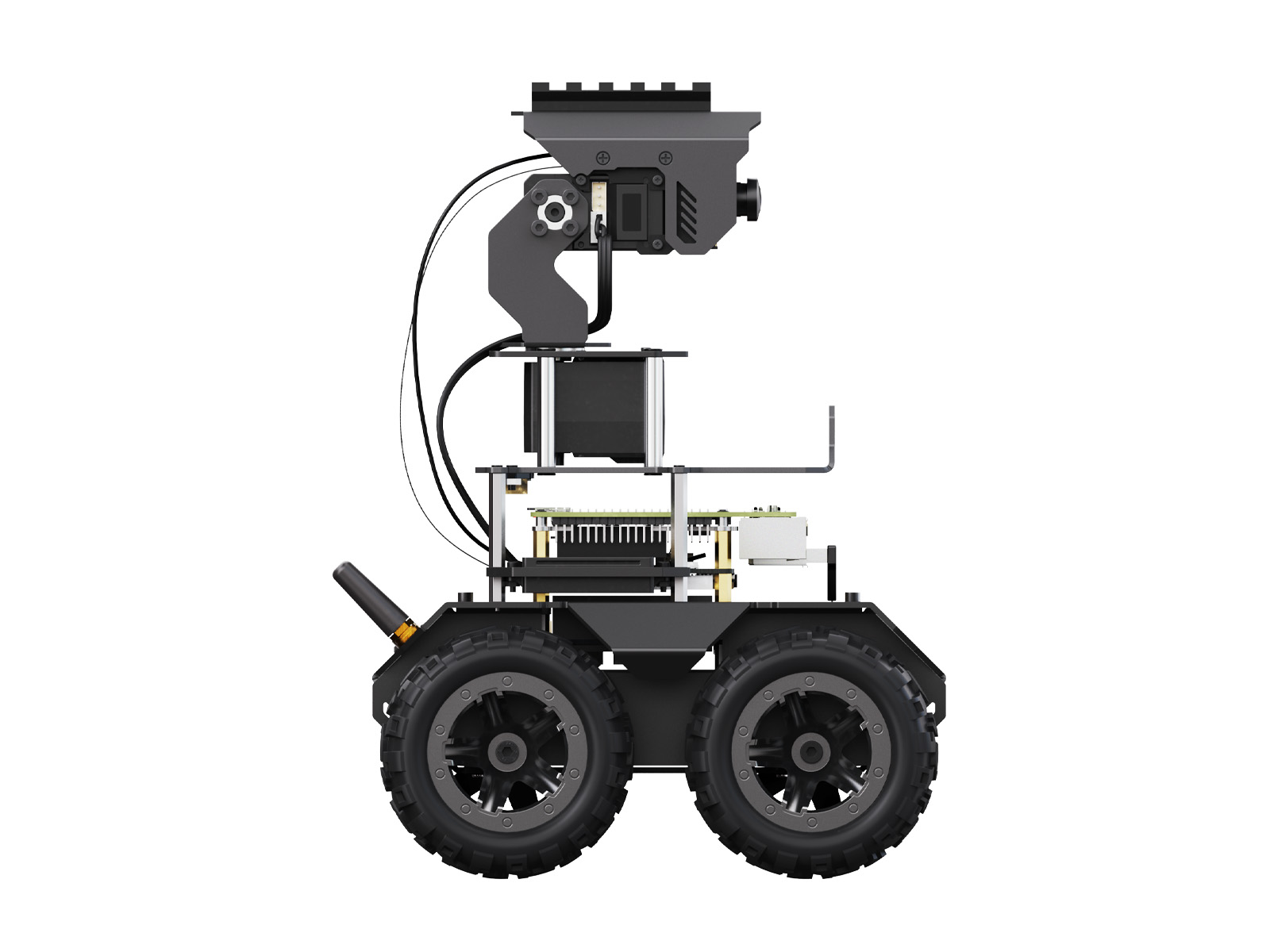 RaspRover Open-Source-4WD-AI-Roboter, Dual-Controller, Ganzmetallgehäuse, Computer Vision, geeignet für Raspberry Pi 4B / Raspberry Pi 5