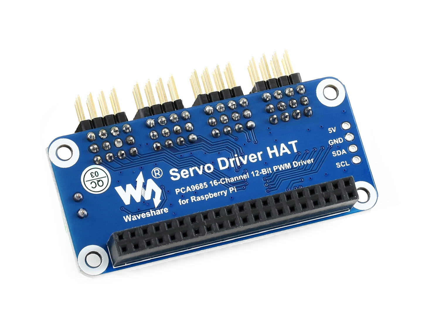 Servo-Treiber-HAT (B) für Raspberry Pi, 16-Kanal, 12-Bit, I2C