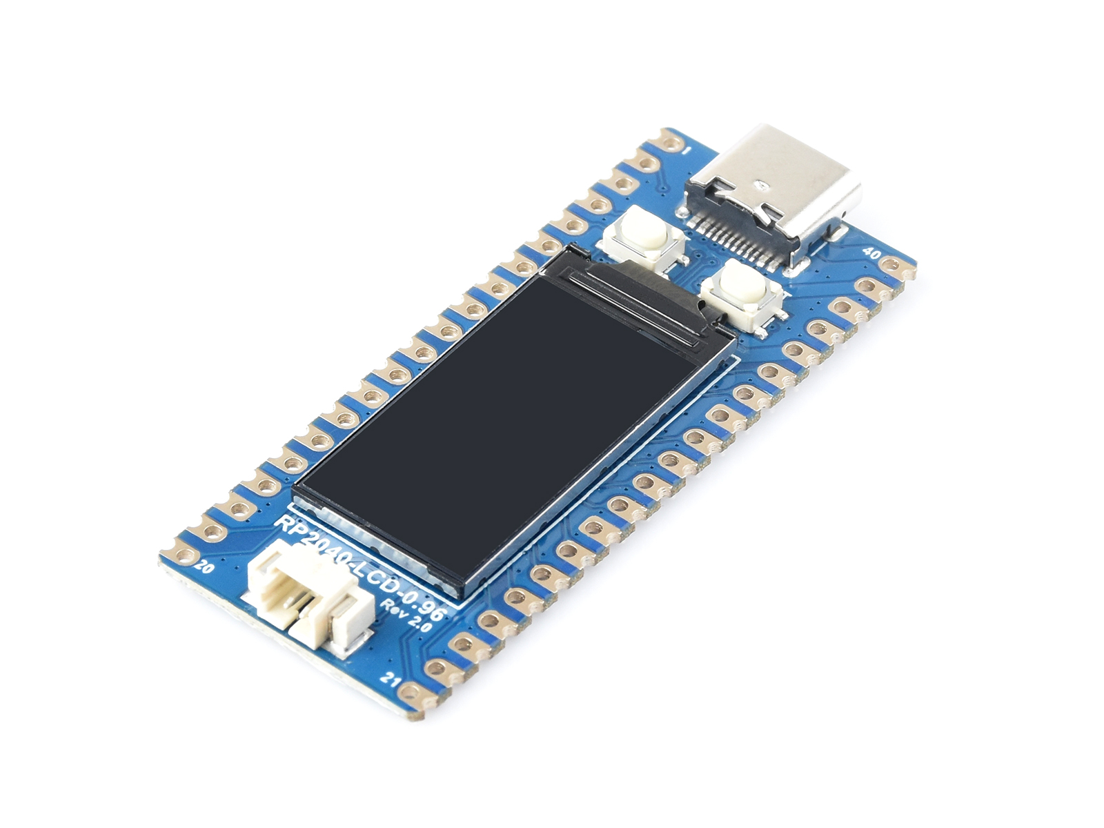 RP2040-LCD-0.96, eine Pico-ähnliche MCU-Platine basierend auf dem Raspberry Pi MCU RP2040, mit LCD