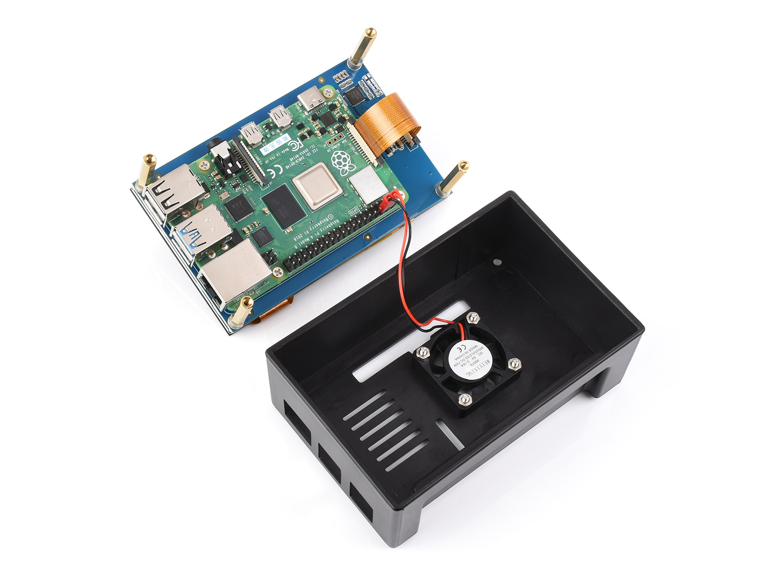 4,3-Zoll kapazitiver Touchscreen für Raspberry Pi, mit Schutzgehäuse, DSI-Schnittstelle, 800×480