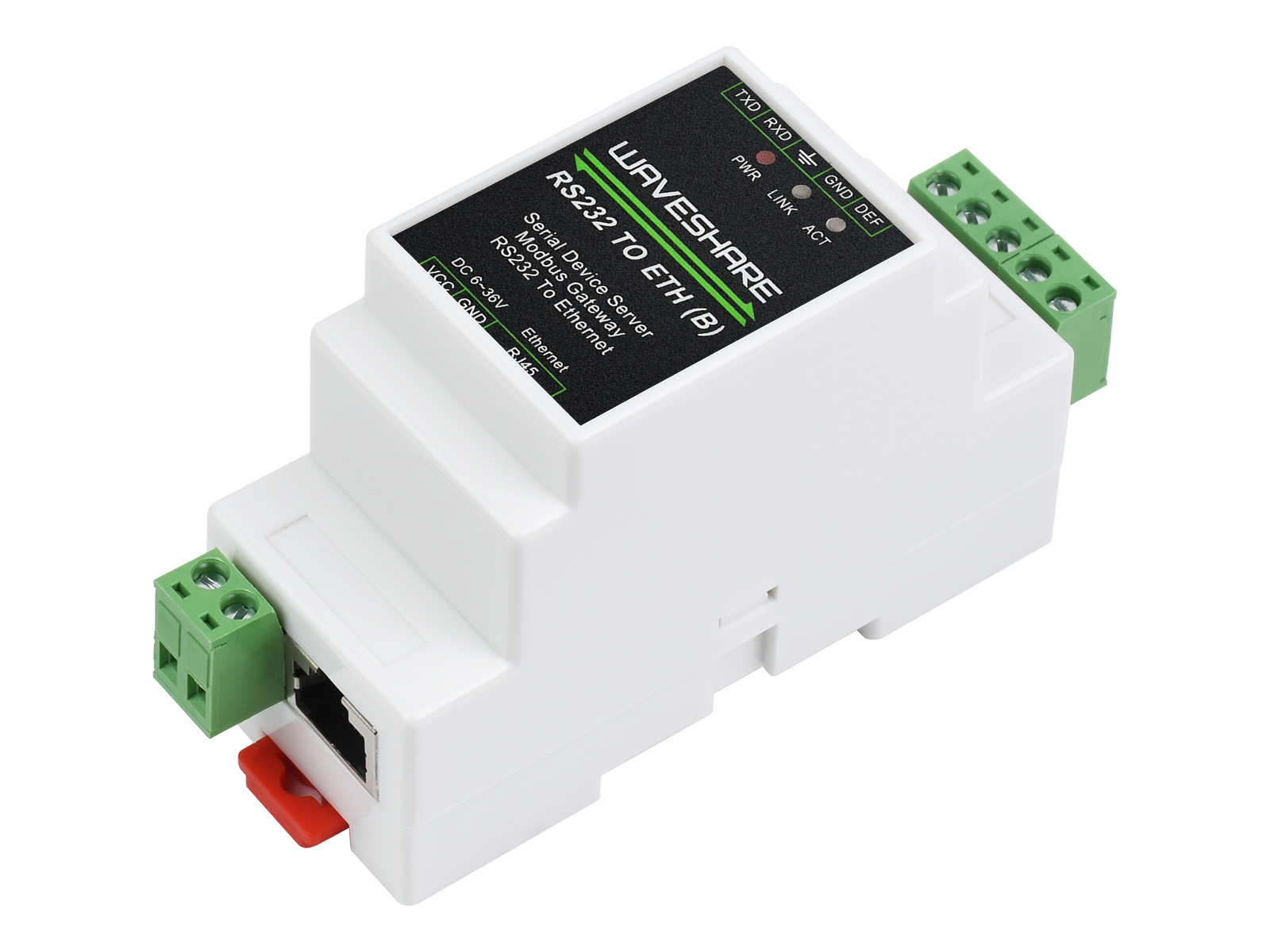 Industrieller serieller Server, RS232 auf RJ45 Ethernet, TCP/IP auf seriell, Hutschienenmontage, mit POE-Funktion (optional)