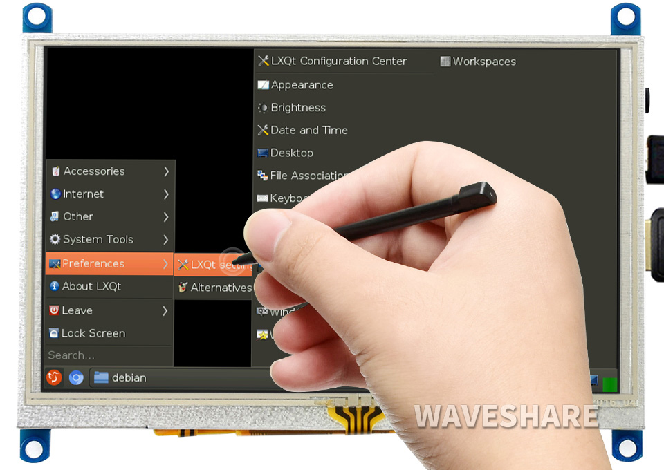 5-Zoll-Widerstandstouchscreen-LCD (G), 800×480, HDMI, Unterstützung verschiedener Systeme