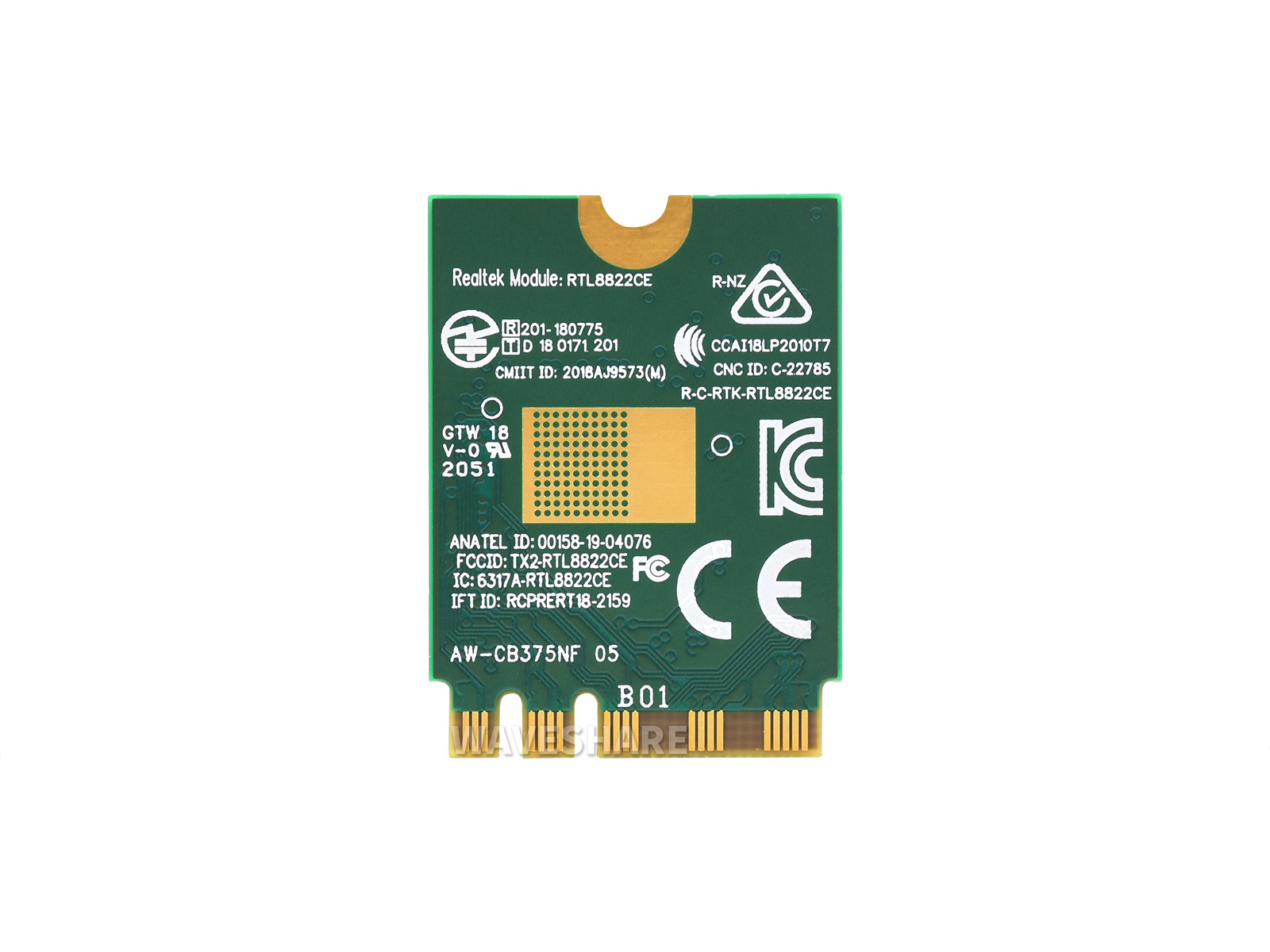 AW-CB375NF Dual-Band-WLAN-Netzwerkkarte, 2,4G/5GHz Dual-Band WiFi 5, RTL8822CE-CG Core, Bluetooth 5.0, unterstützt BLE