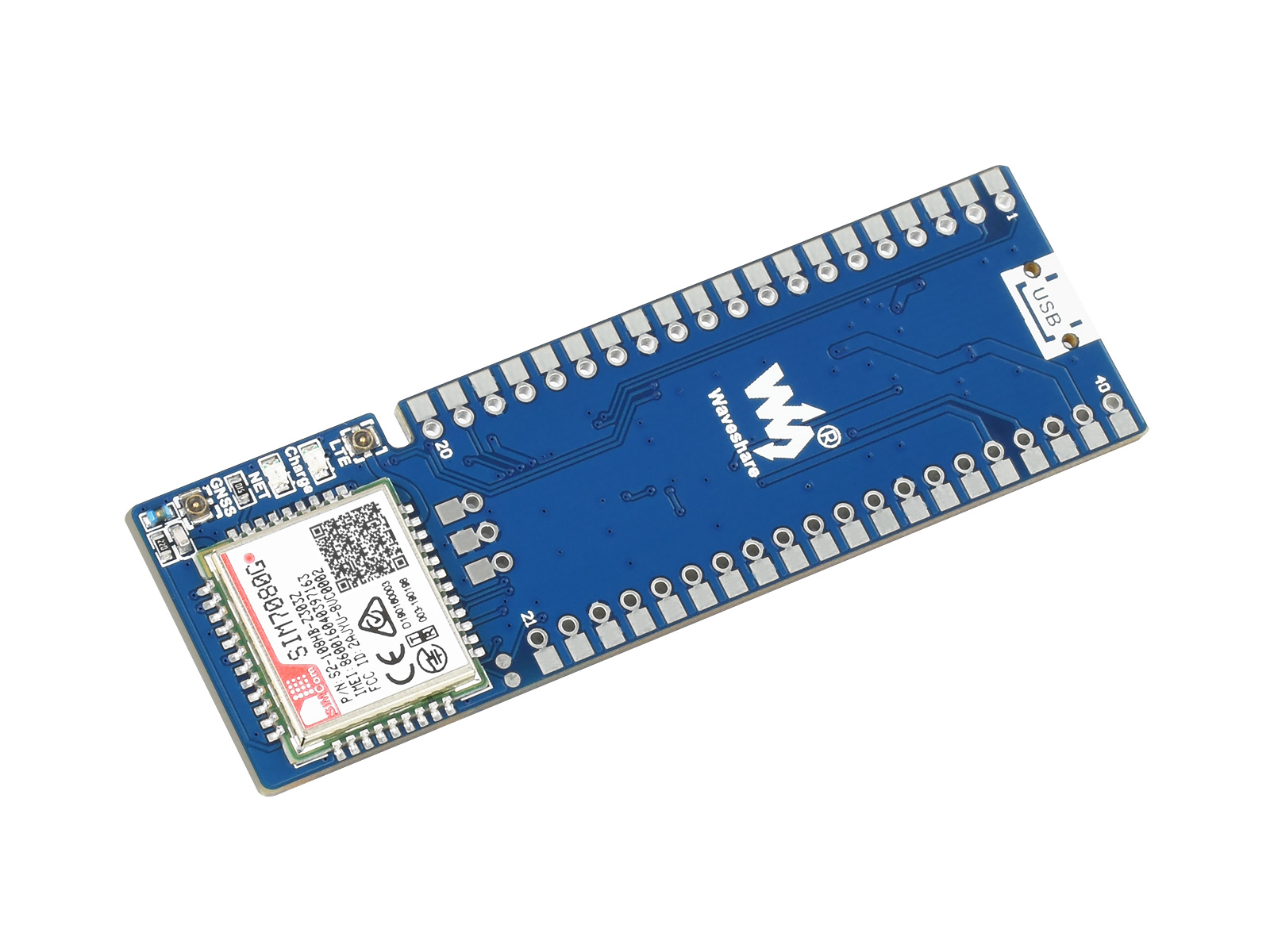 SIM7080G NB-IoT / Cat-M(eMTC) / GNSS-Modul für Raspberry Pi Pico, globale Bandunterstützung