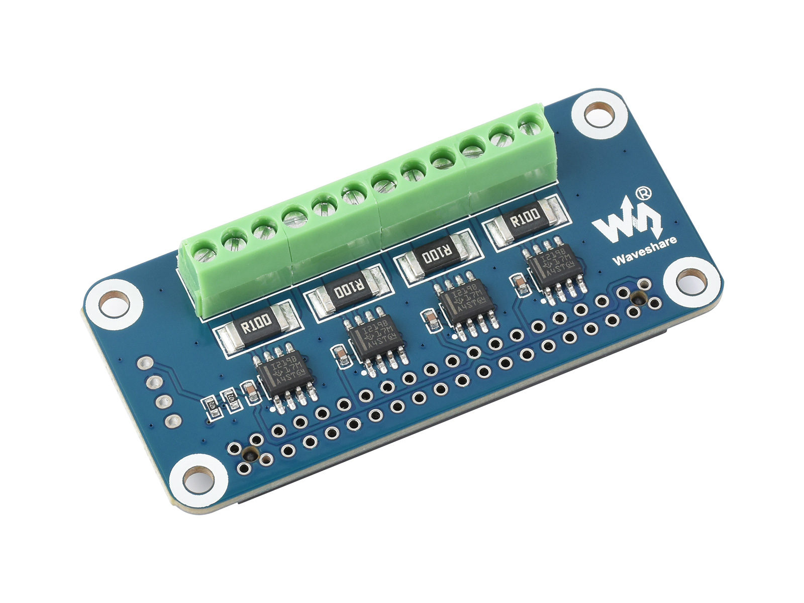 4-Kanal-Strom-/Spannungs-/Leistungsüberwachungs-HAT für Raspberry Pi, I2C/SMBus