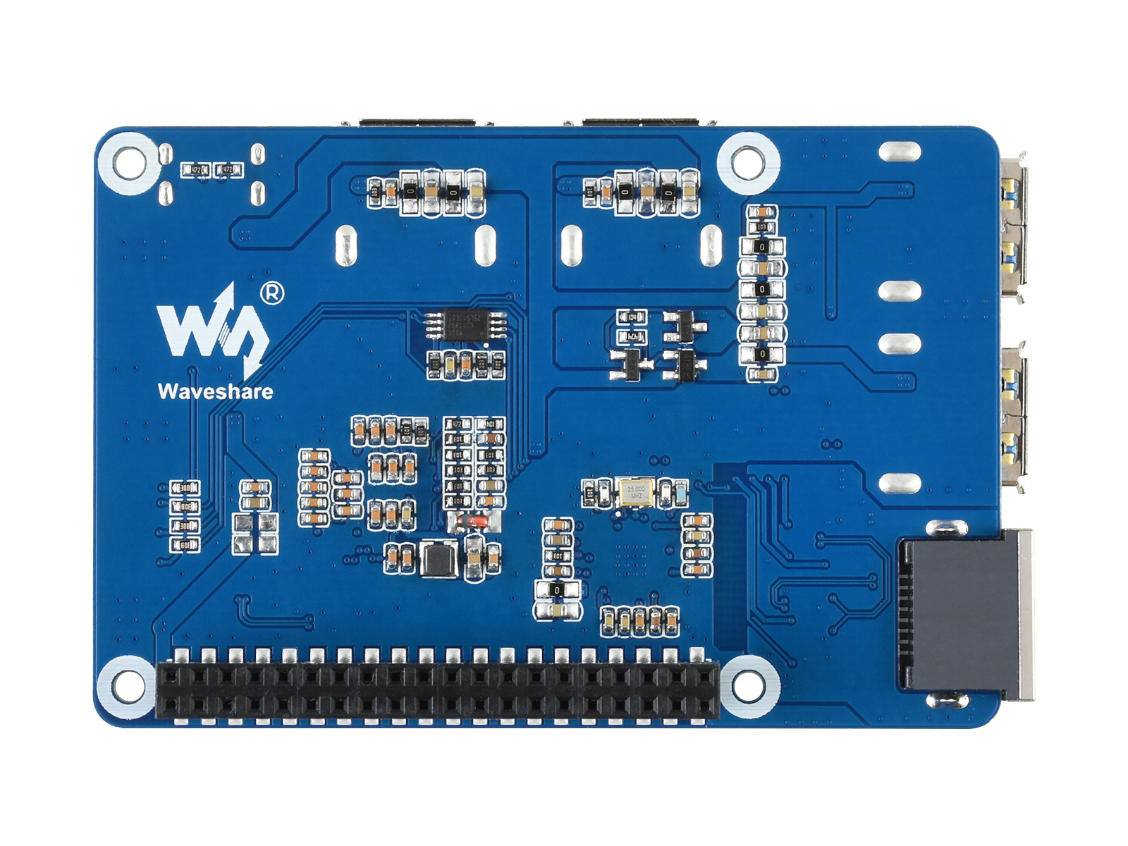 USB 3.2 Gen1 und Gigabit-Ethernet-HUB-HAT für Raspberry Pi, 3x USB, 1x Gigabit-ETH, treiberfrei