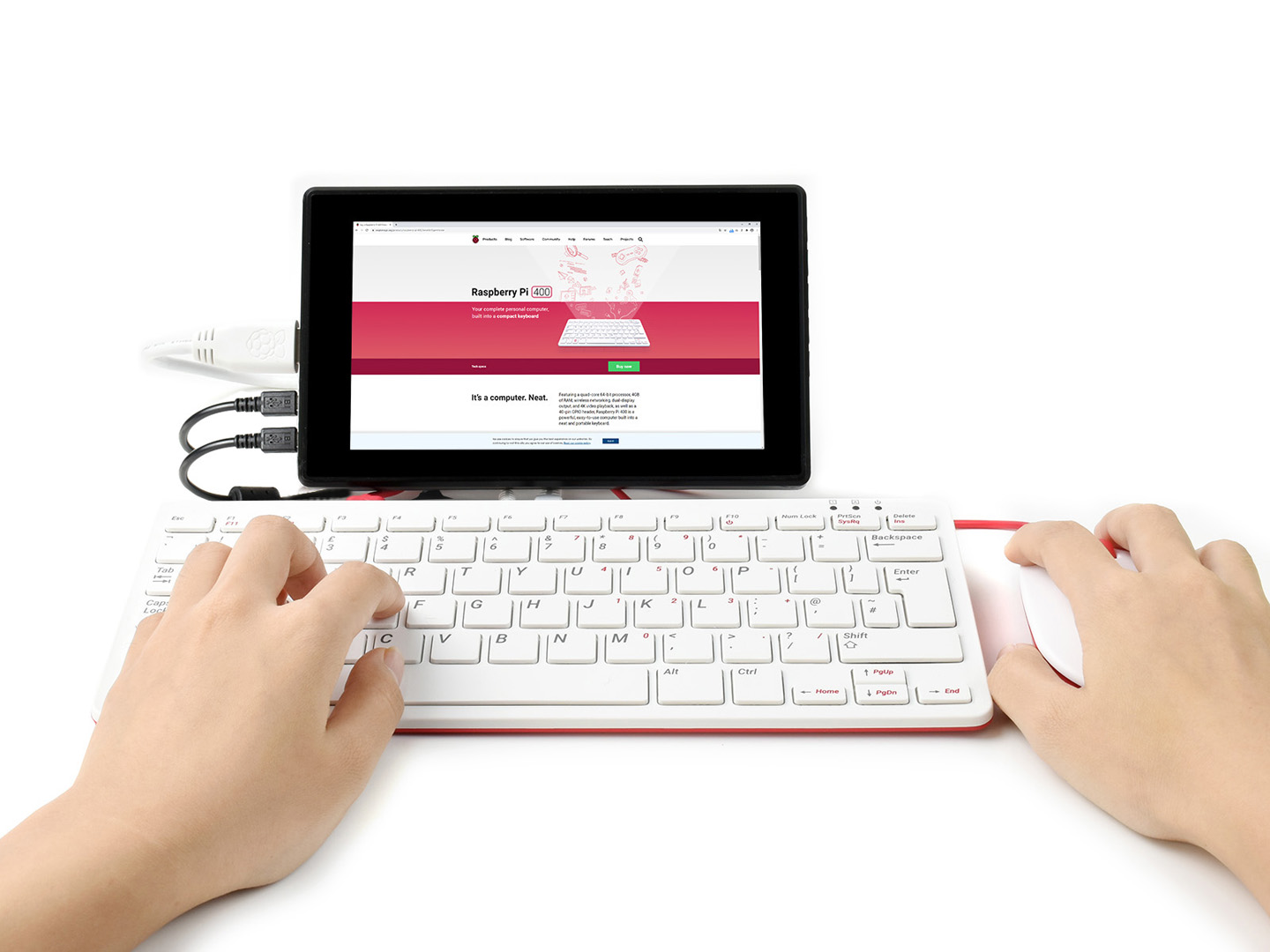 Raspberry Pi 400 Kit mit 7-Zoll-HDMI-Touchdisplay