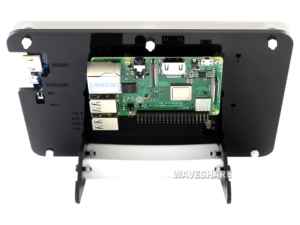 7-Zoll kapazitiver Touchscreen-LCD (B) mit zweifarbigem Gehäuse, 800×480, HDMI, stromsparend