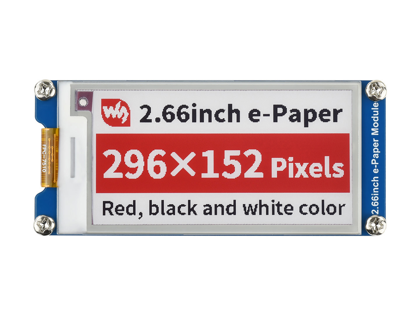2,66-Zoll E-Paper E-Ink-Displaymodul (B), 296×152, Rot/Schwarz/Weiß, SPI