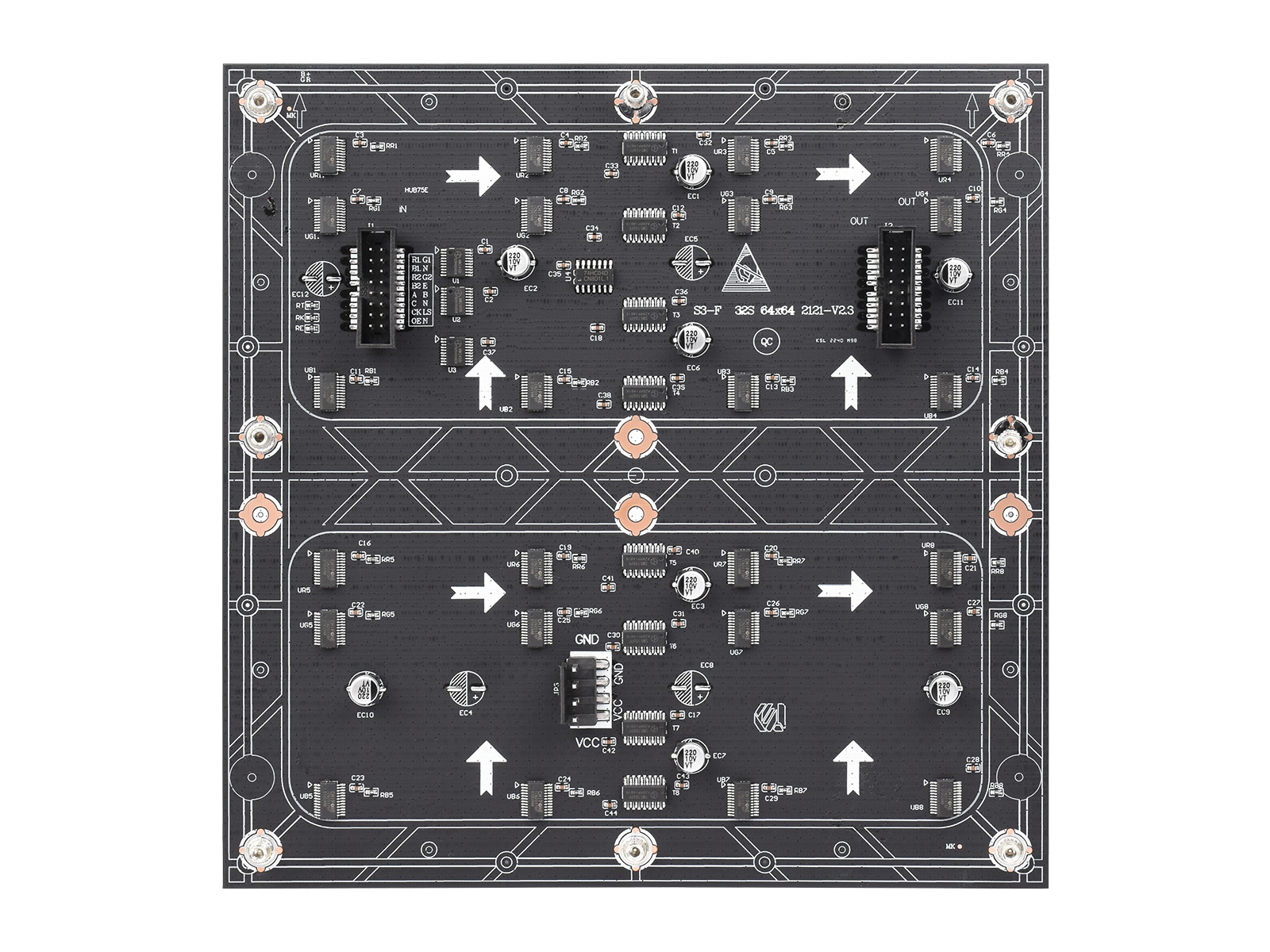 Flexibles RGB-Vollfarb-LED-Matrix-Panel, 3 mm Pixelabstand, 64x64 Pixel, einstellbare Helligkeit und biegsame Leiterplatte