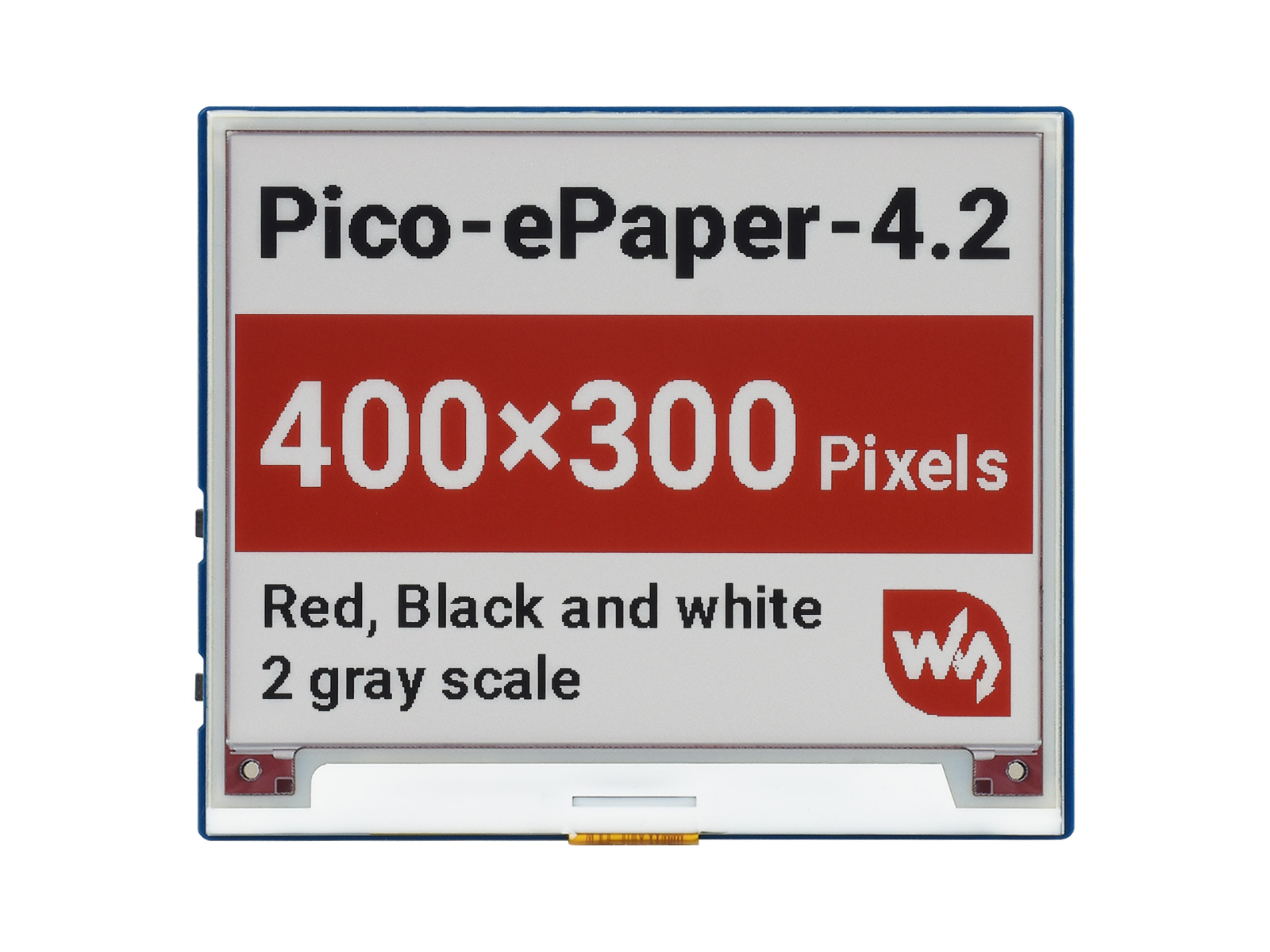 4,2-Zoll E-Paper E-Ink Displaymodul (B) für Raspberry Pi Pico, 400×300, Rot/Schwarz/Weiß, SPI
